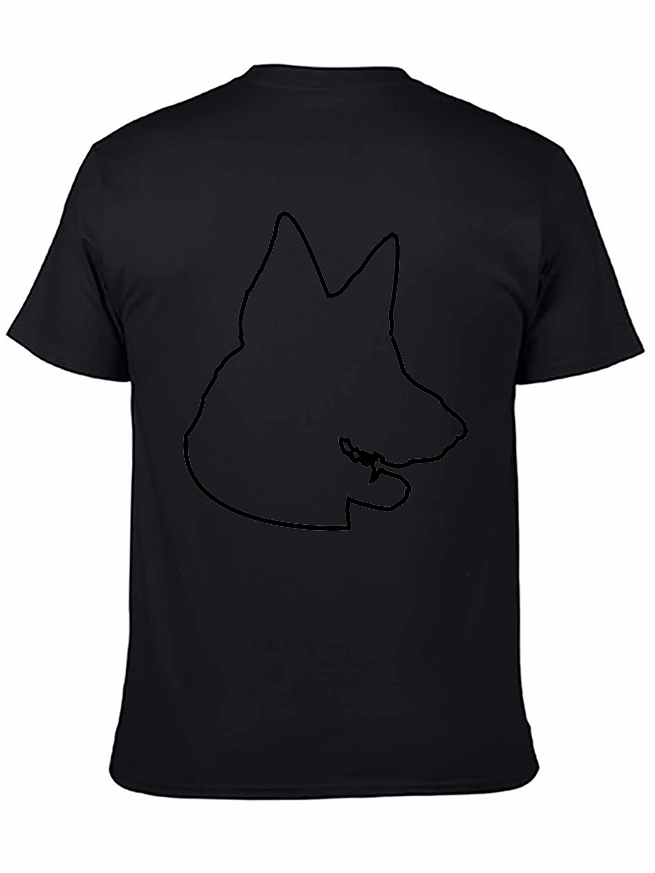 German Shepherd Outline Black T-Shirt