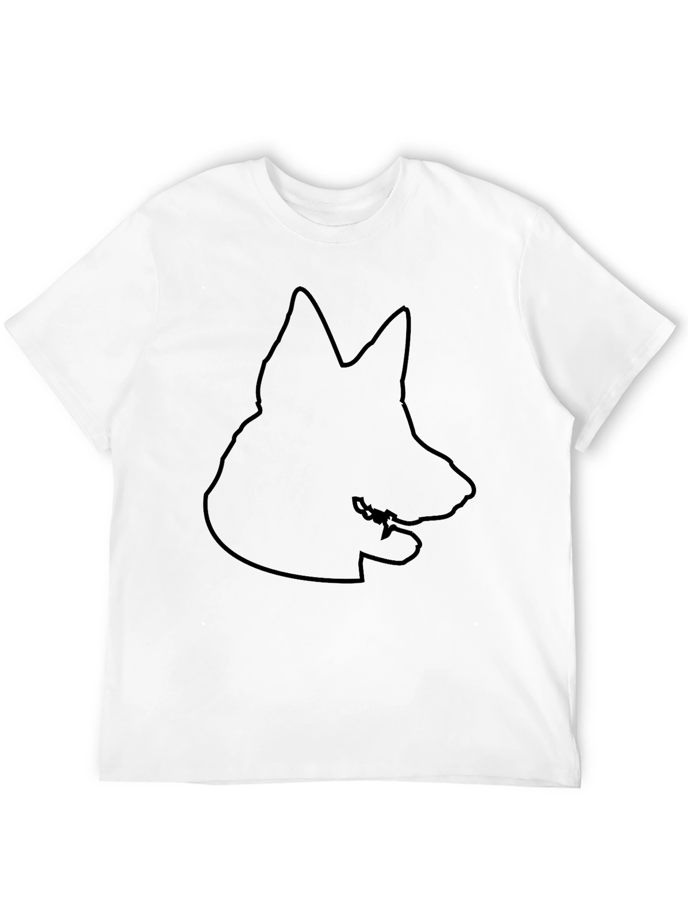 German Shepherd Outline Black T-Shirt