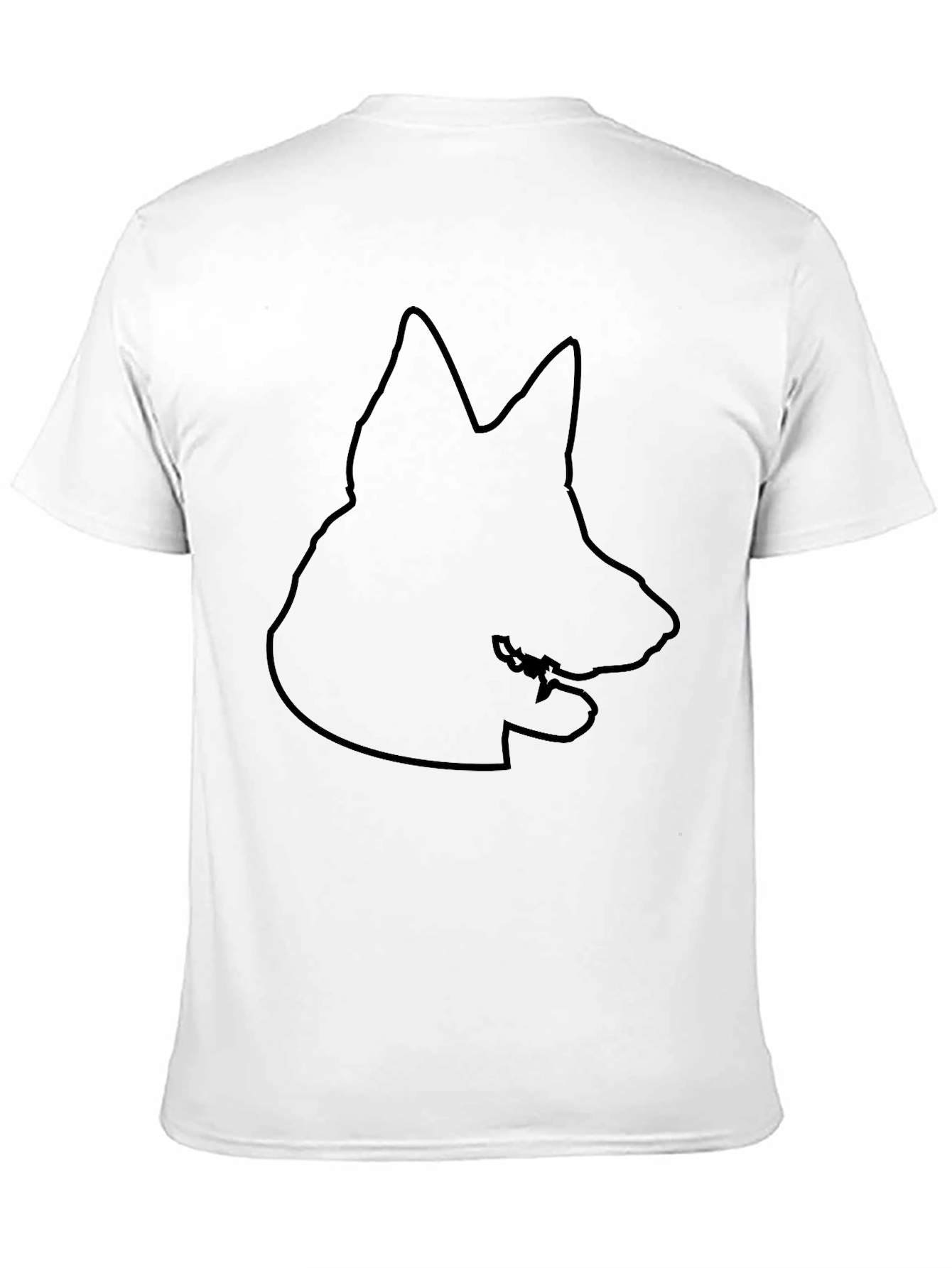 German Shepherd Outline Black T-Shirt