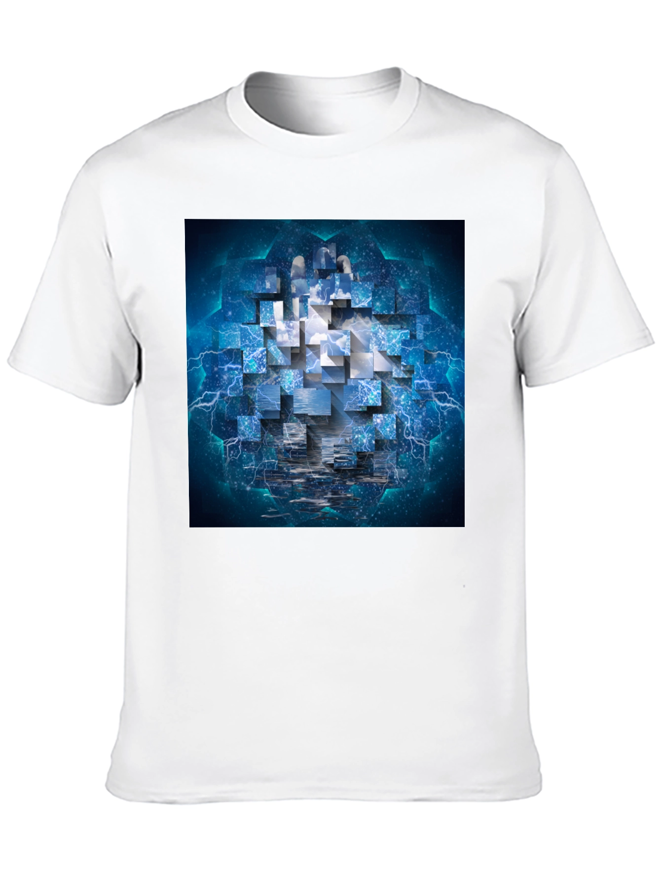 Abstract Cube Graphic Print Tee