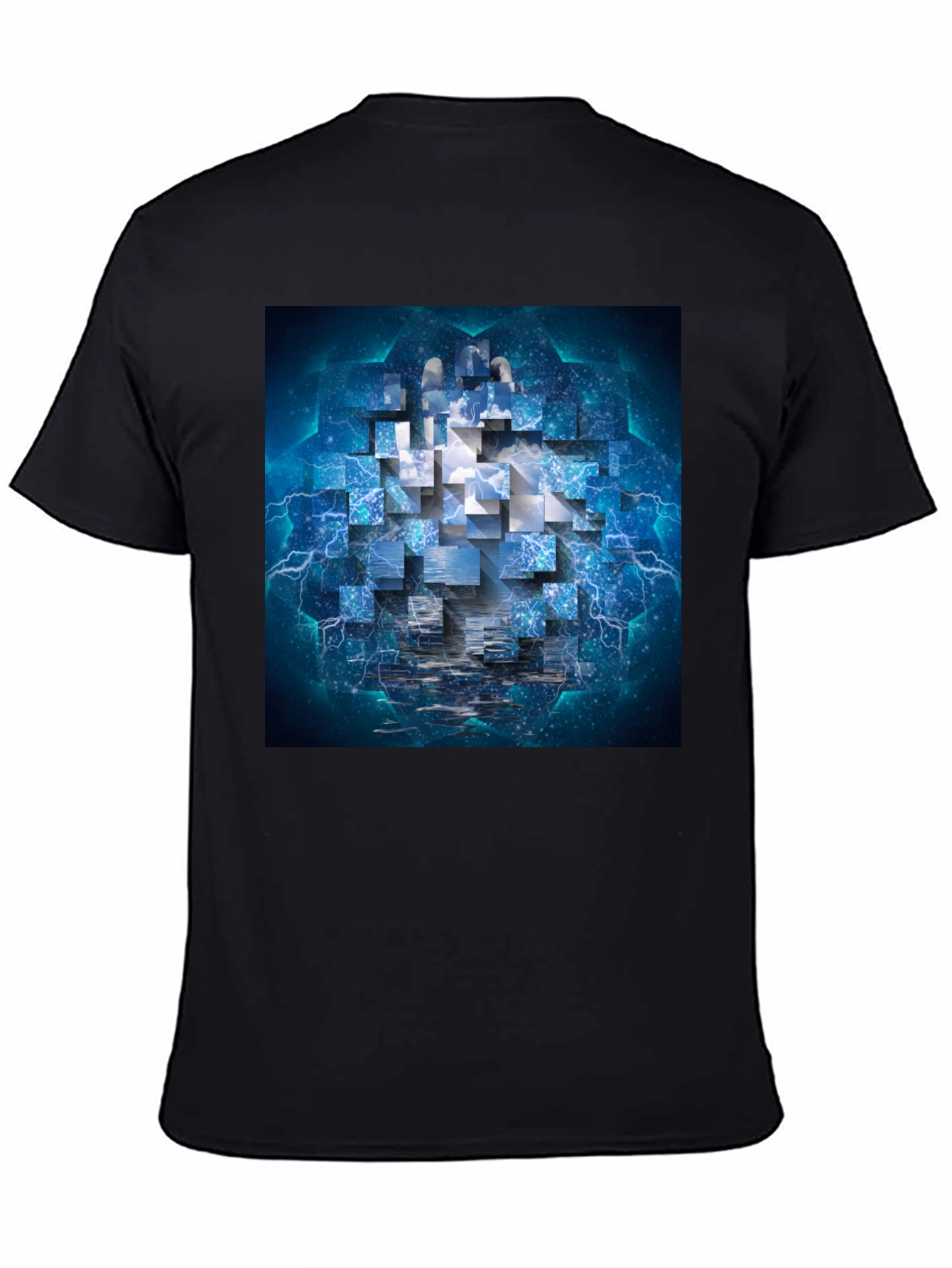 Abstract Cube Graphic Print Tee