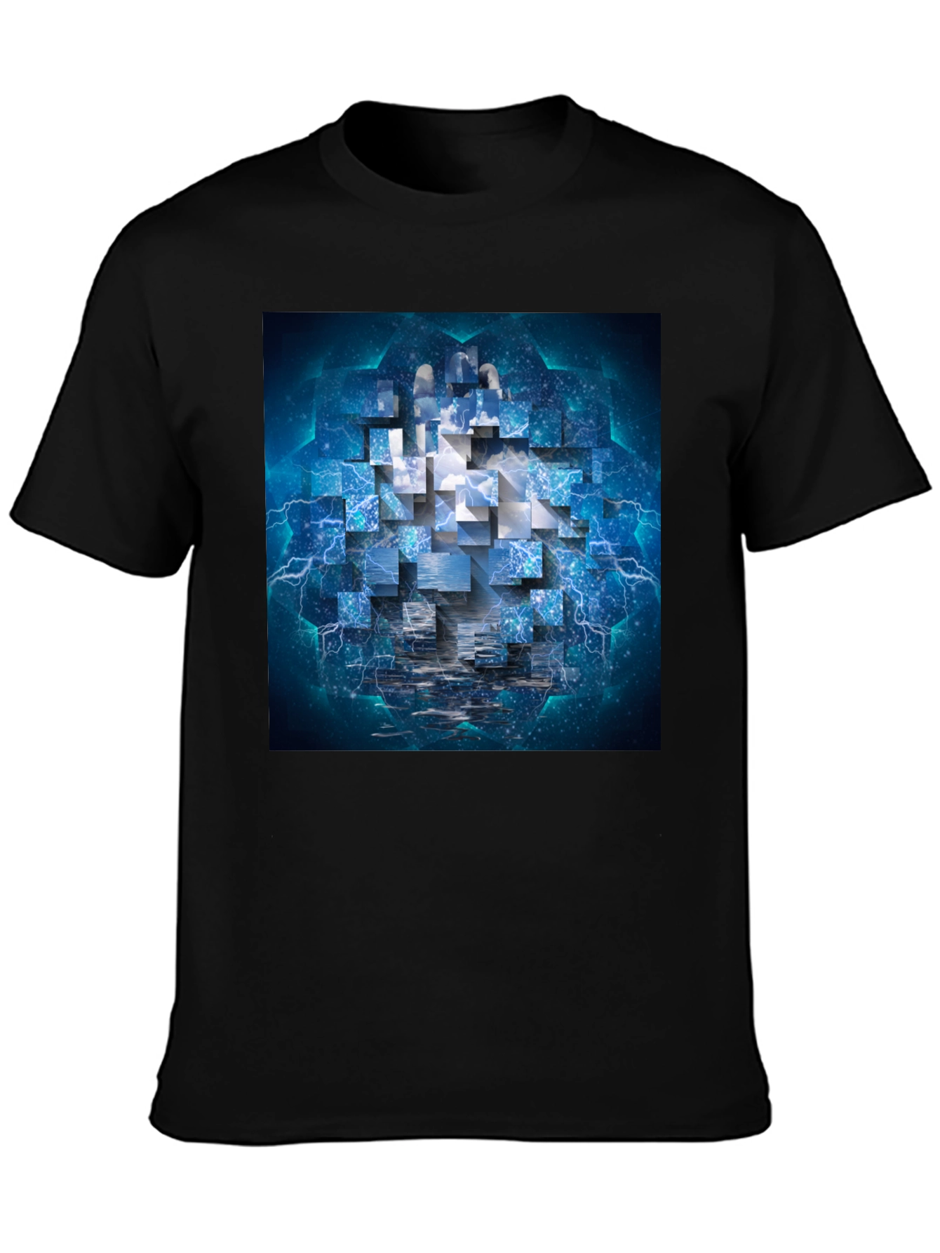 Abstract Cube Graphic Print Tee
