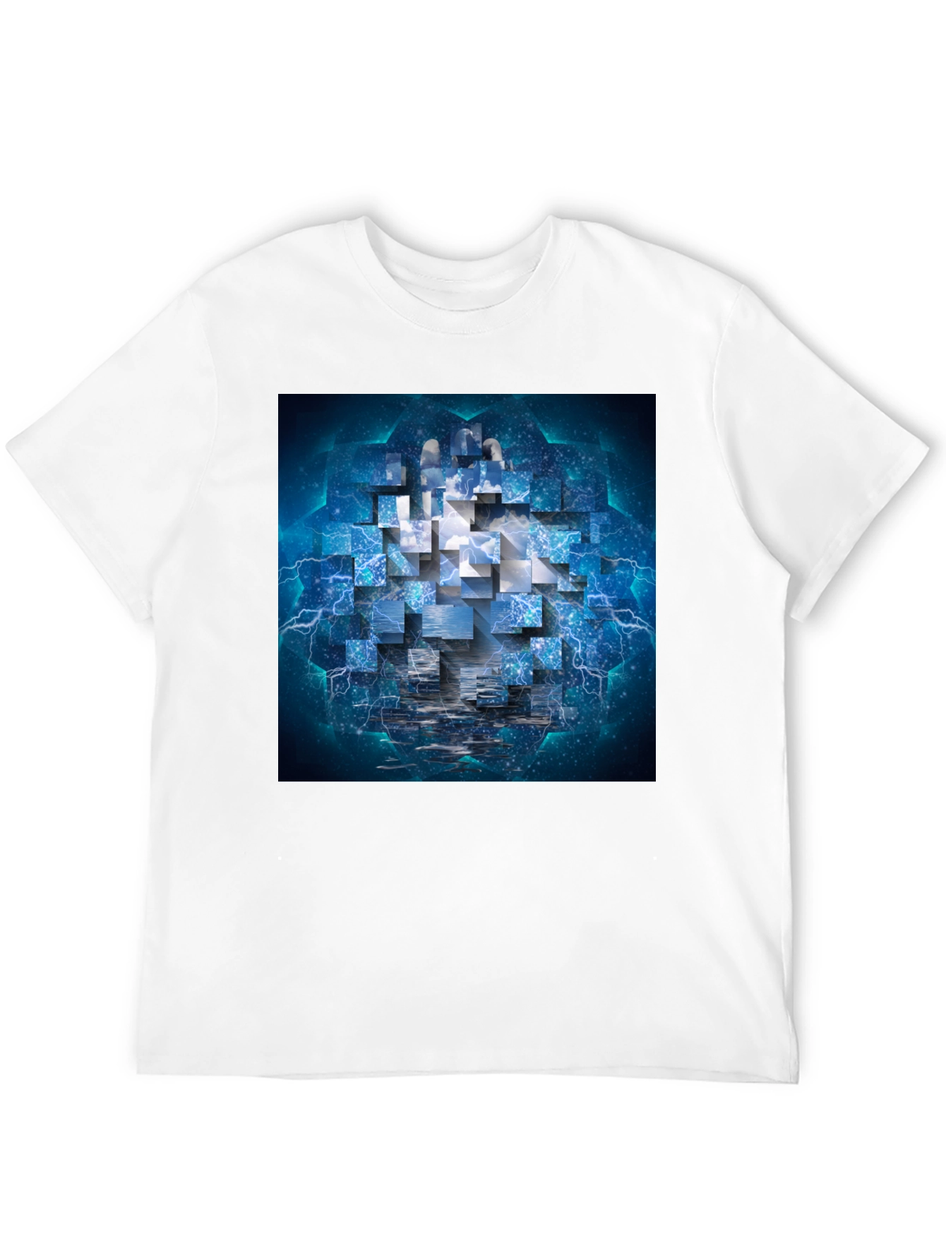 Abstract Cube Graphic Print Tee