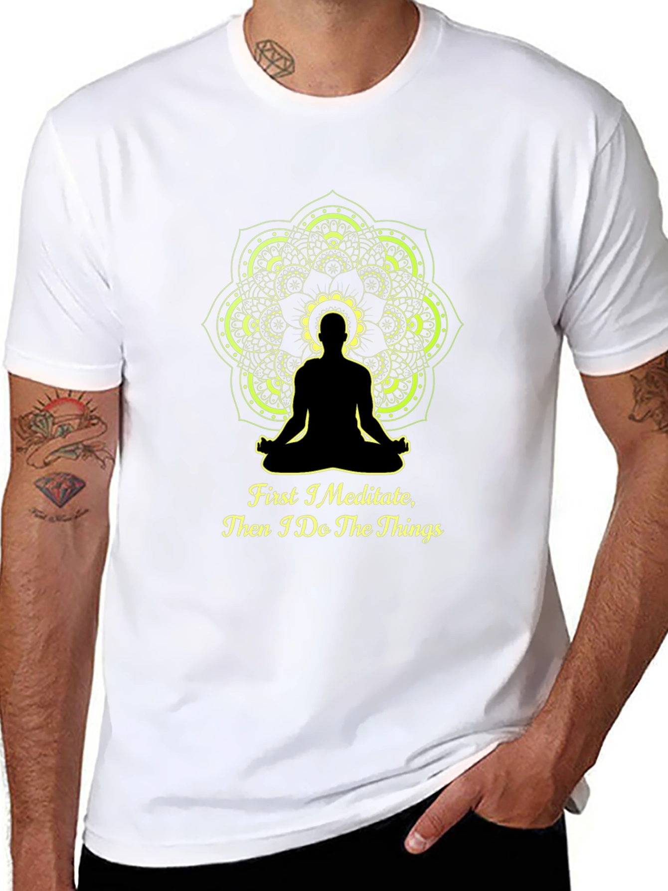 Meditate Then Do T-Shirt - Yoga Mandala