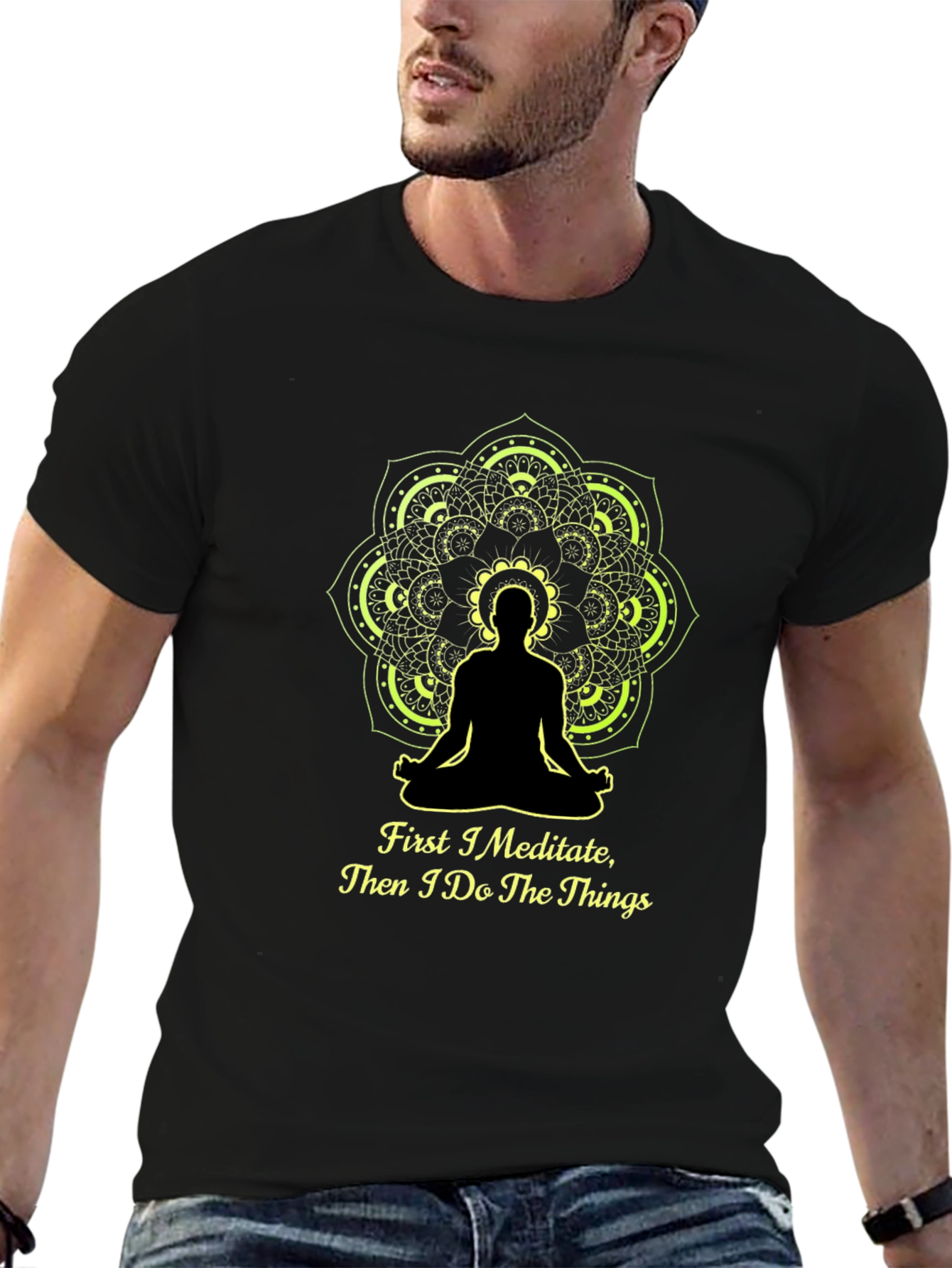 Meditate Then Do T-Shirt - Yoga Mandala