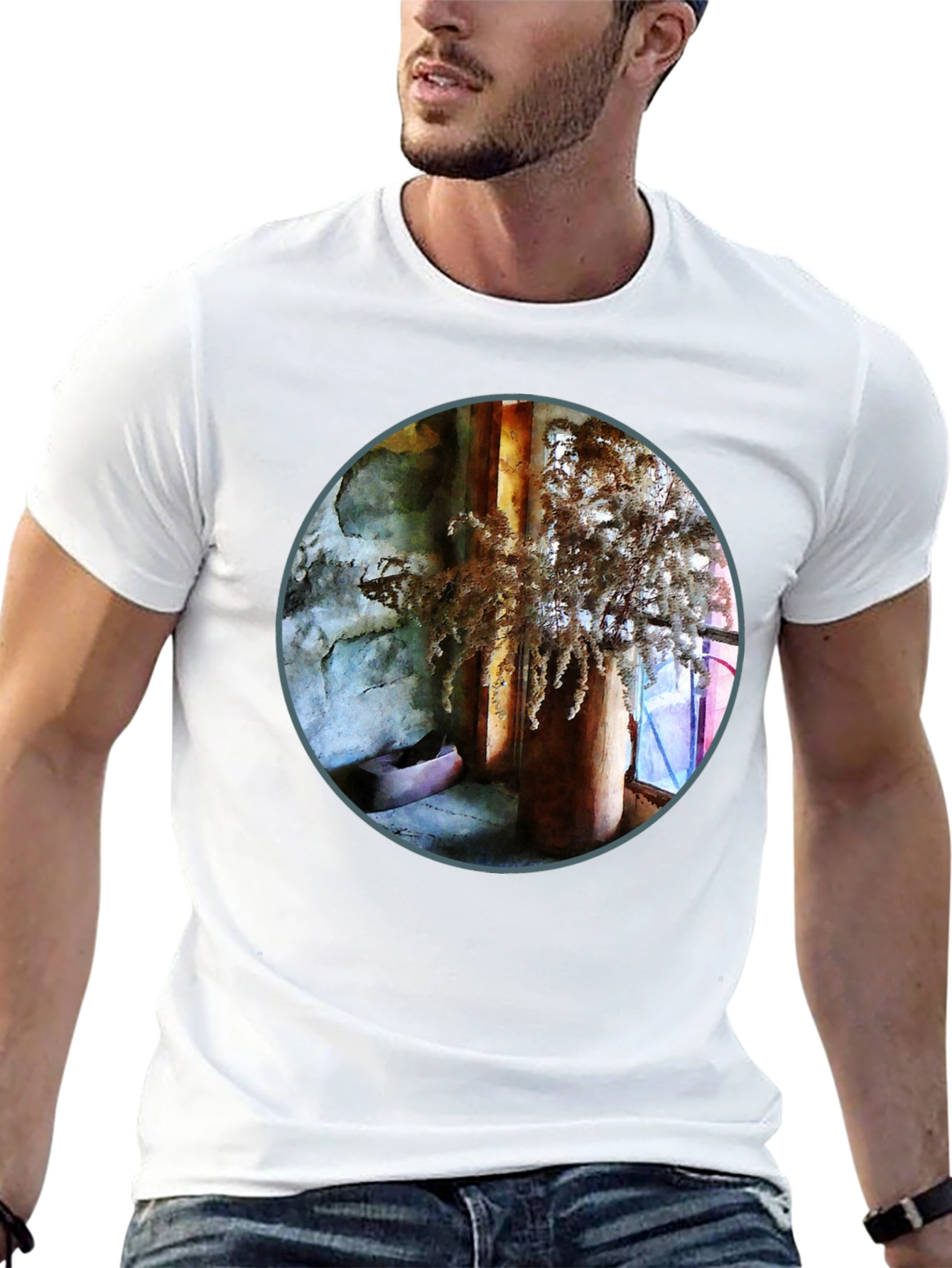 Abstract Art Print Crew Neck T-Shirt