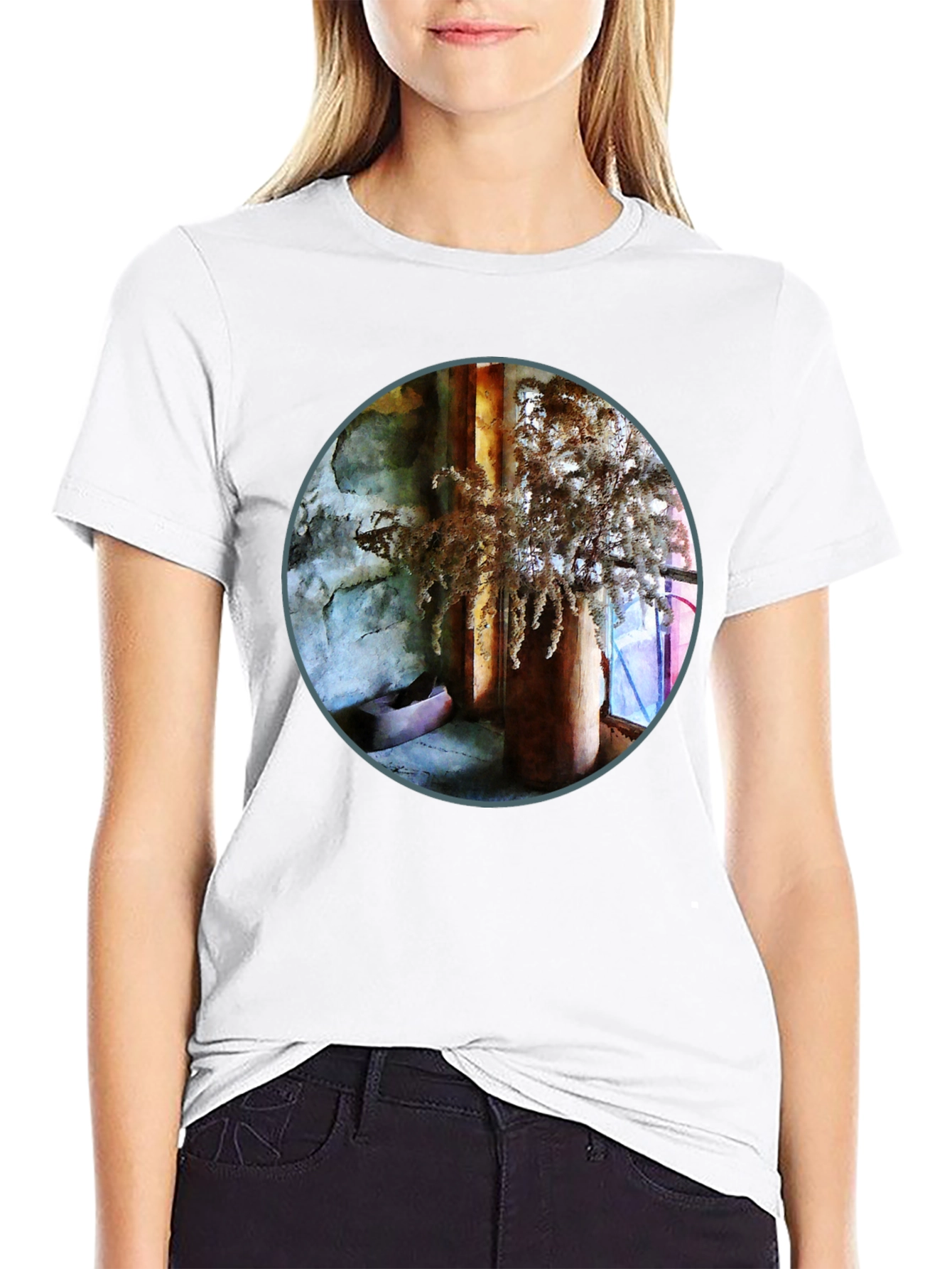 Abstract Art Print Crew Neck T-Shirt