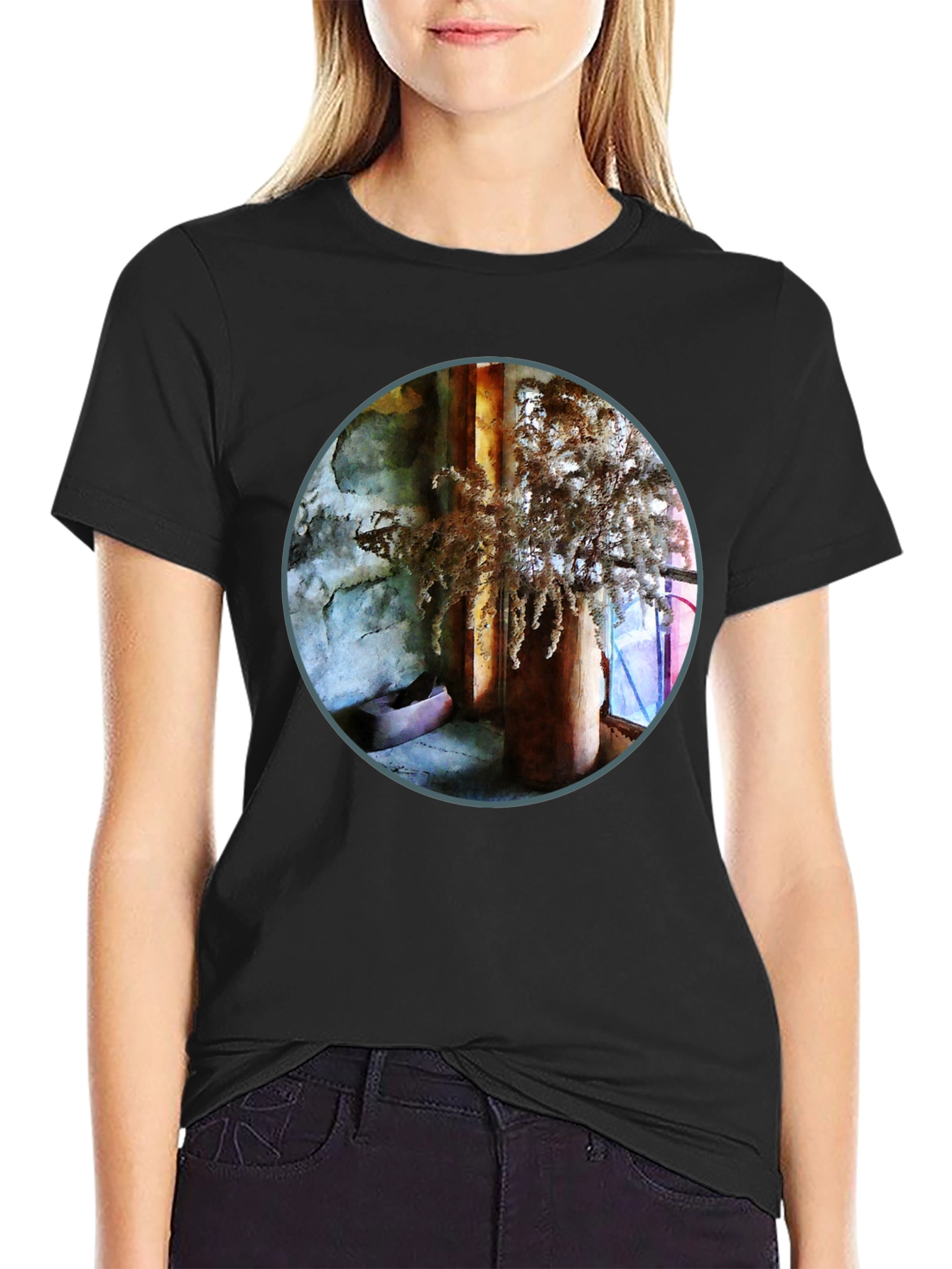 Abstract Art Print Crew Neck T-Shirt