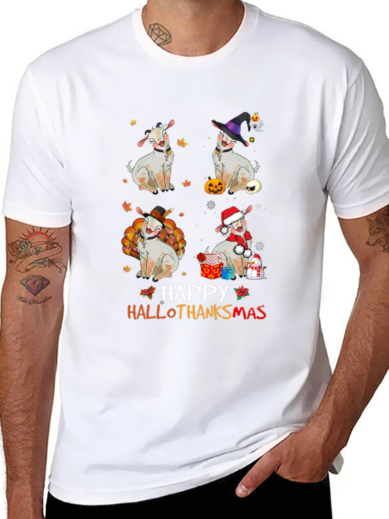 Happy Hallothanksmas Goat T-Shirt