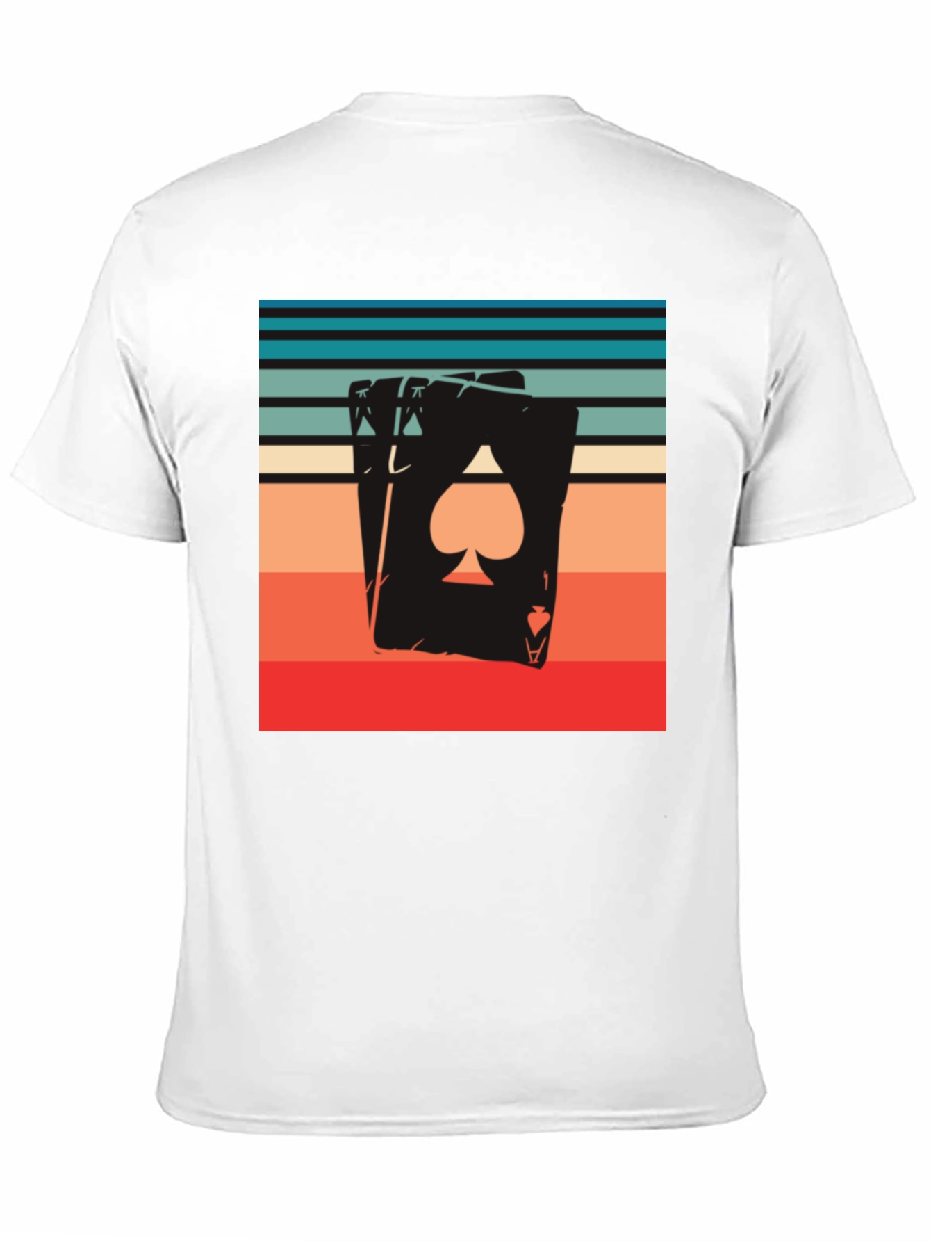 Ace of Spades Retro Striped Graphic Tee