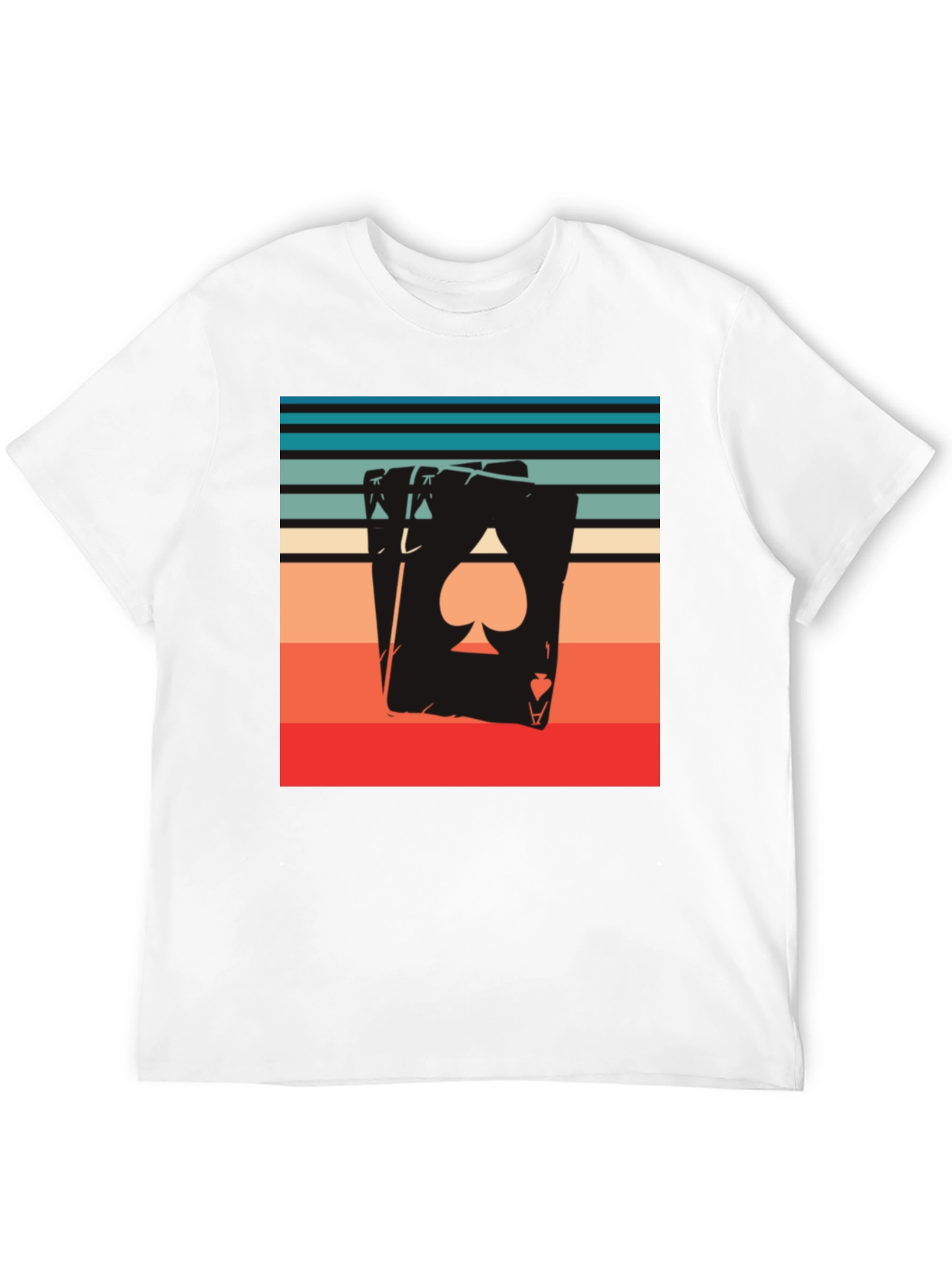 Ace of Spades Retro Striped Graphic Tee