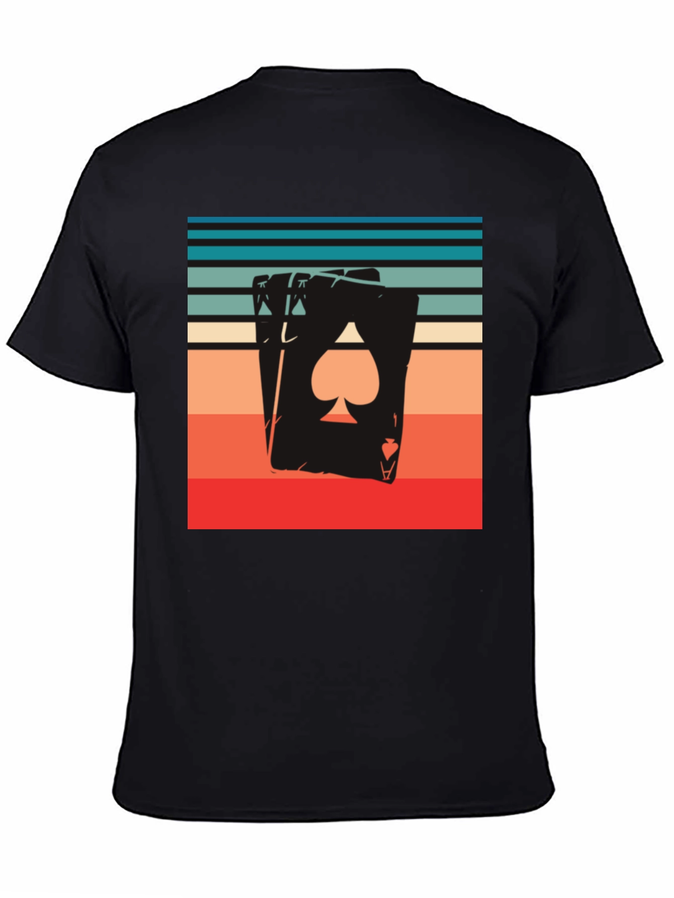 Ace of Spades Retro Striped Graphic Tee