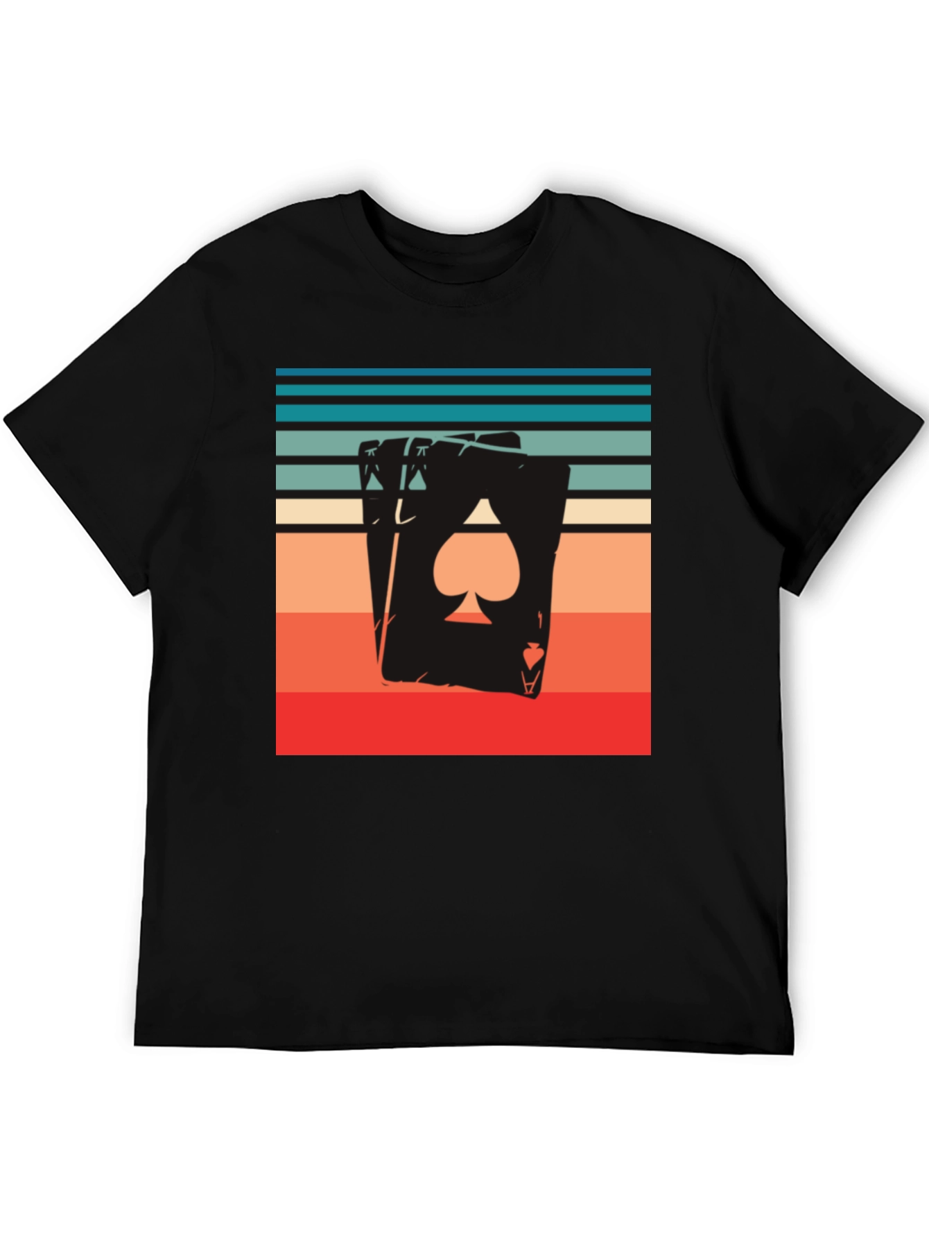 Ace of Spades Retro Striped Graphic Tee