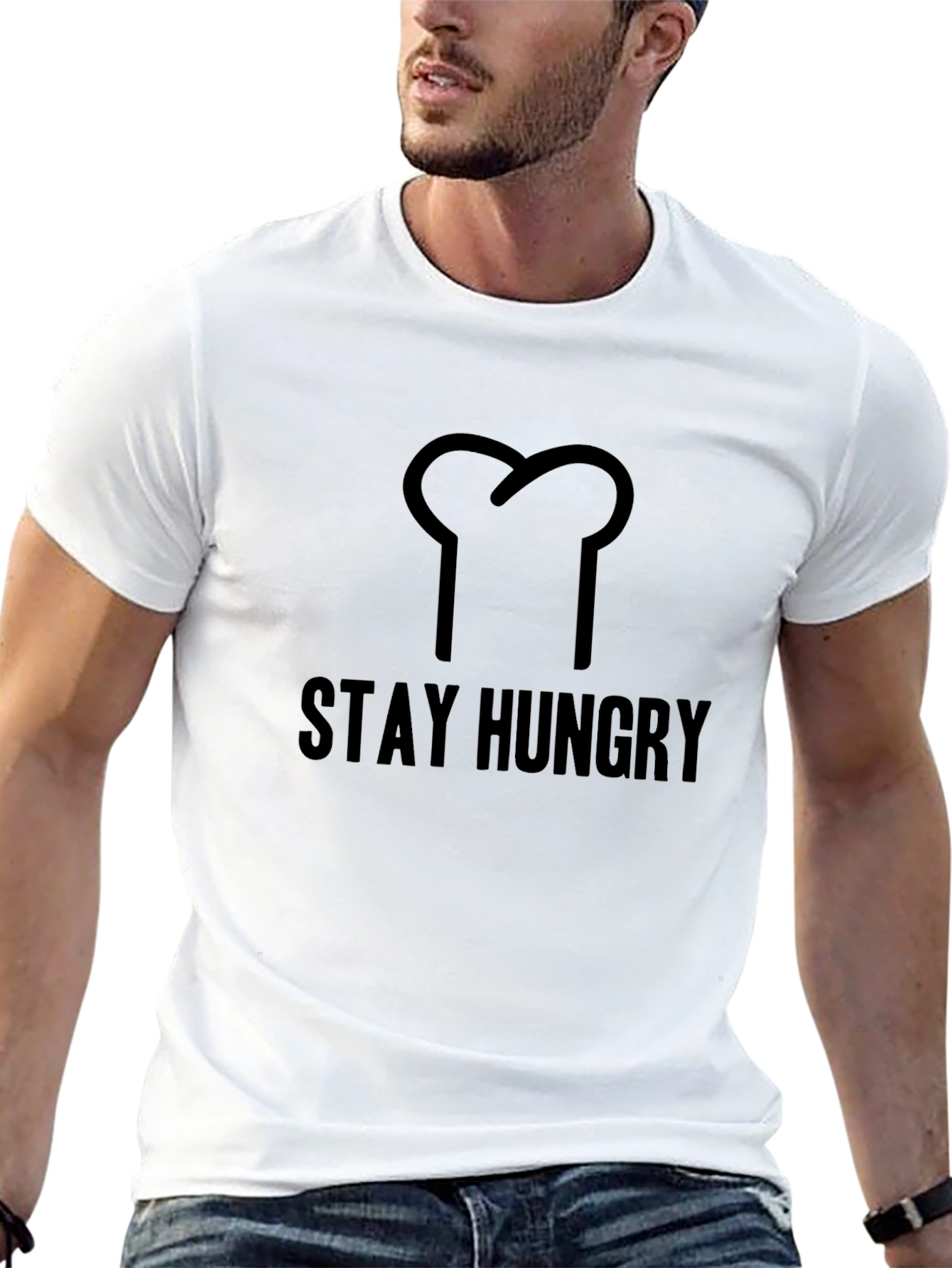 Stay Hungry Graphic T-Shirt - Black