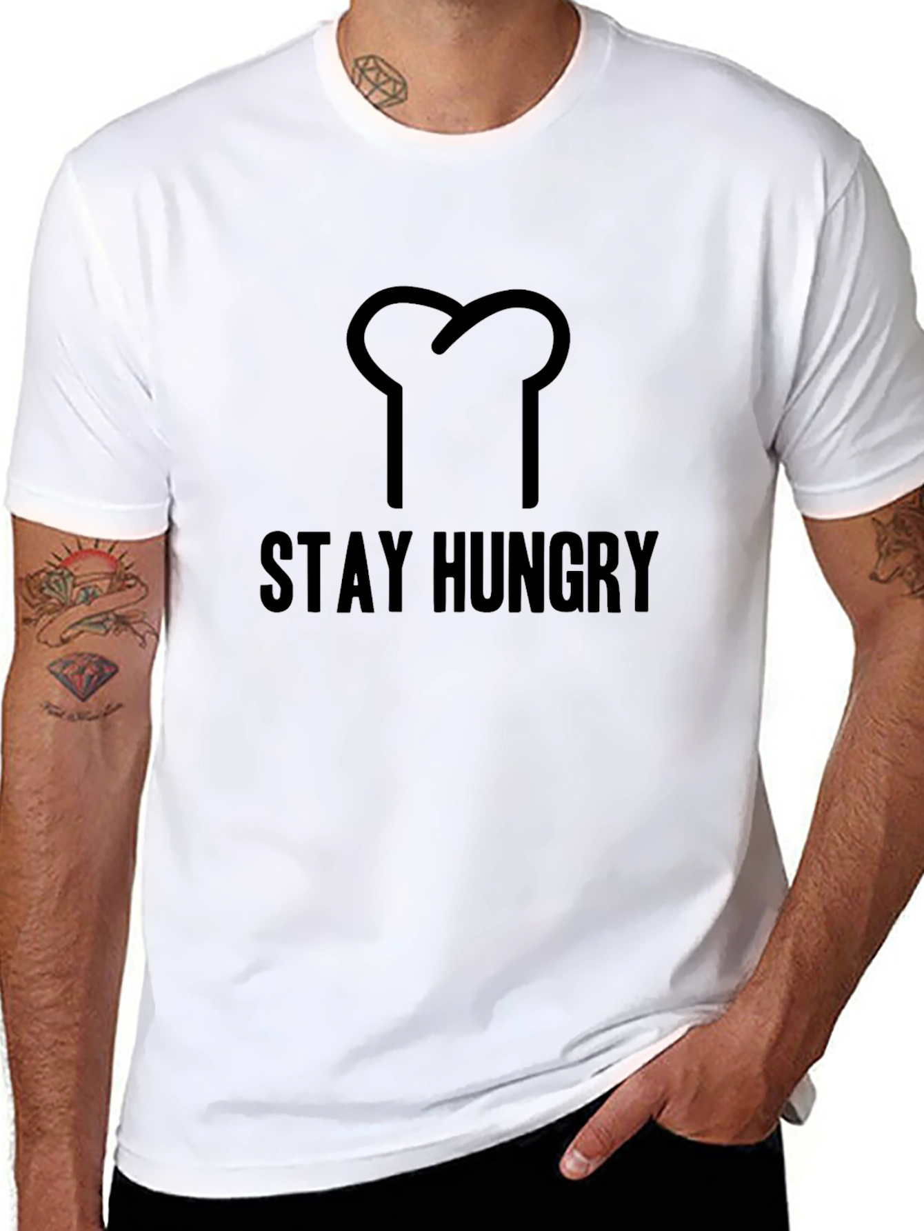 Stay Hungry Graphic T-Shirt - Black