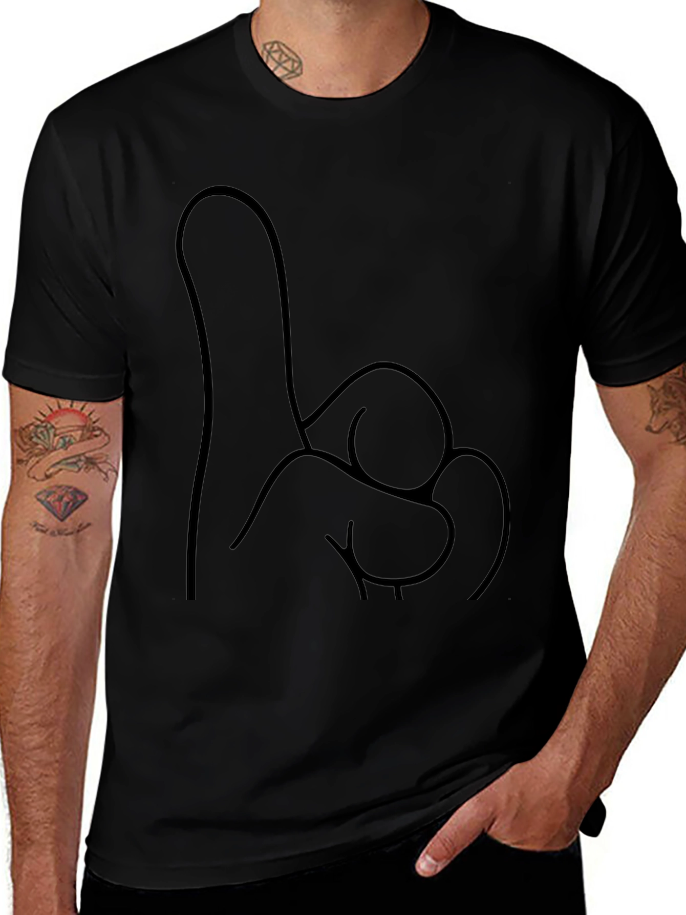 Novelty One Finger Salute T-Shirt