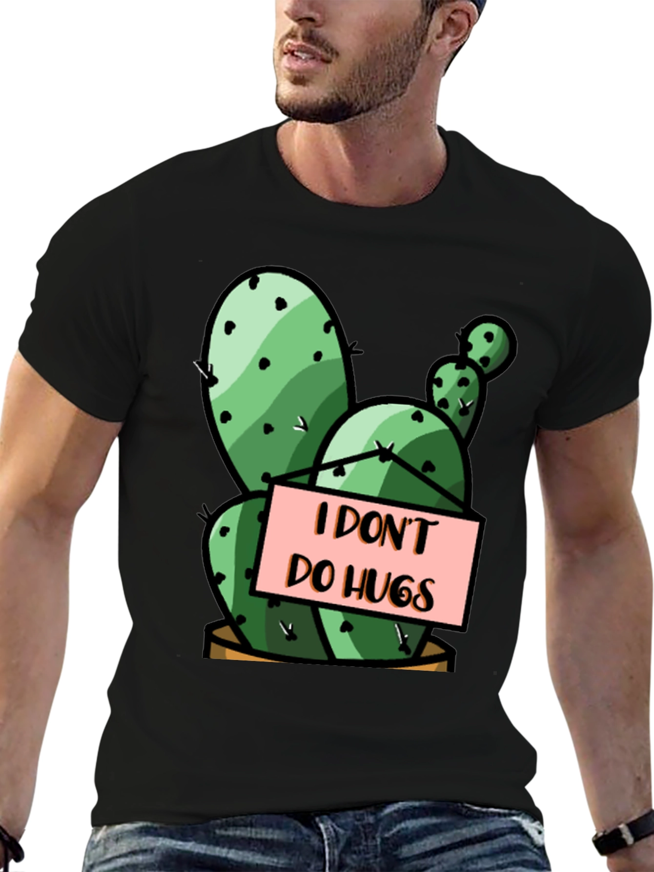 I Dont Do Hugs Cactus T-Shirt Funny Introvert Tee