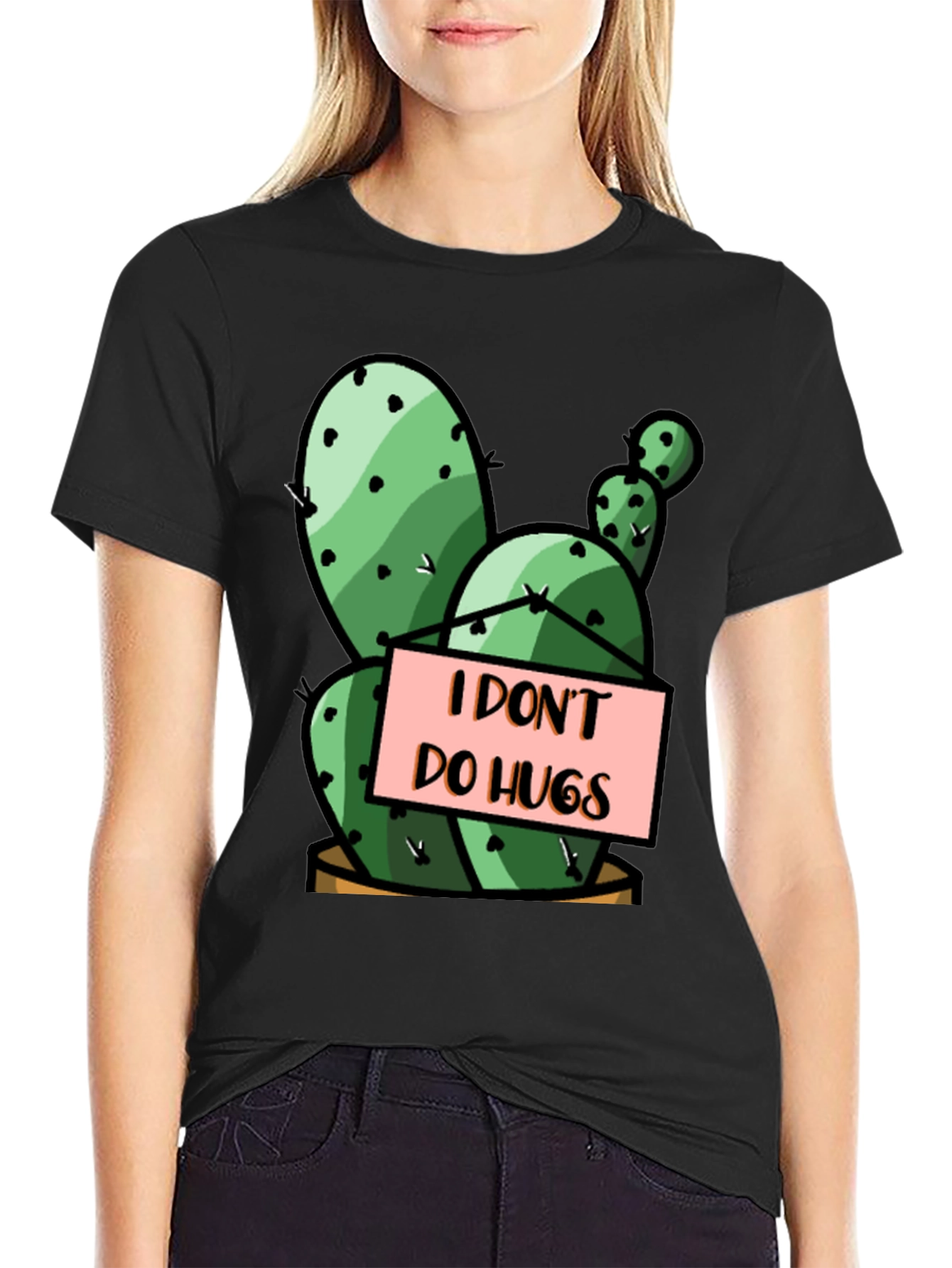 I Dont Do Hugs Cactus T-Shirt Funny Introvert Tee