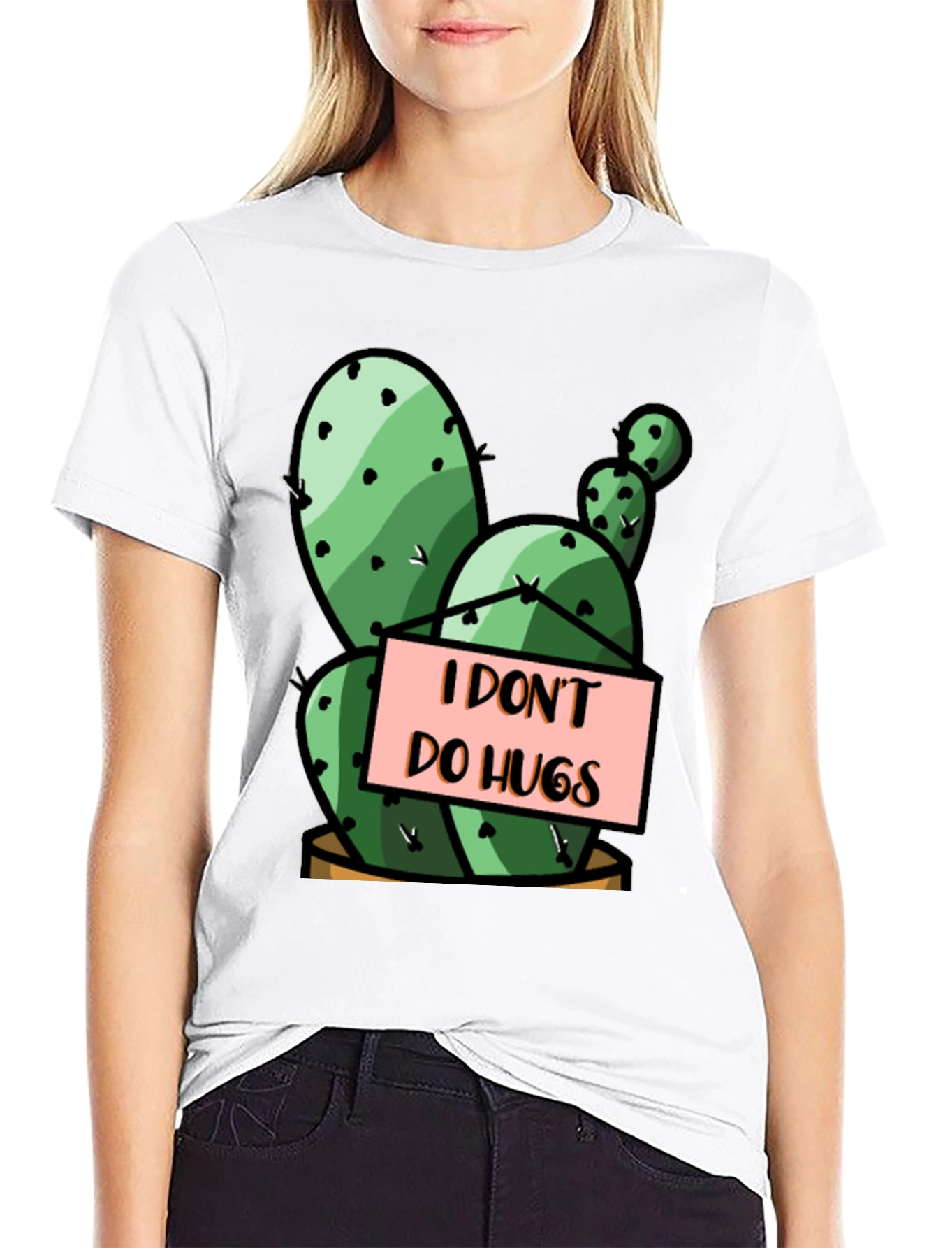 I Dont Do Hugs Cactus T-Shirt Funny Introvert Tee