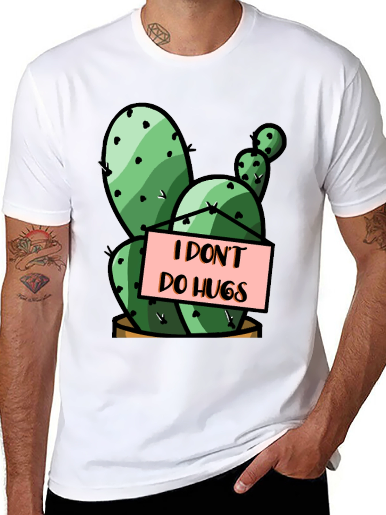 I Dont Do Hugs Cactus T-Shirt Funny Introvert Tee