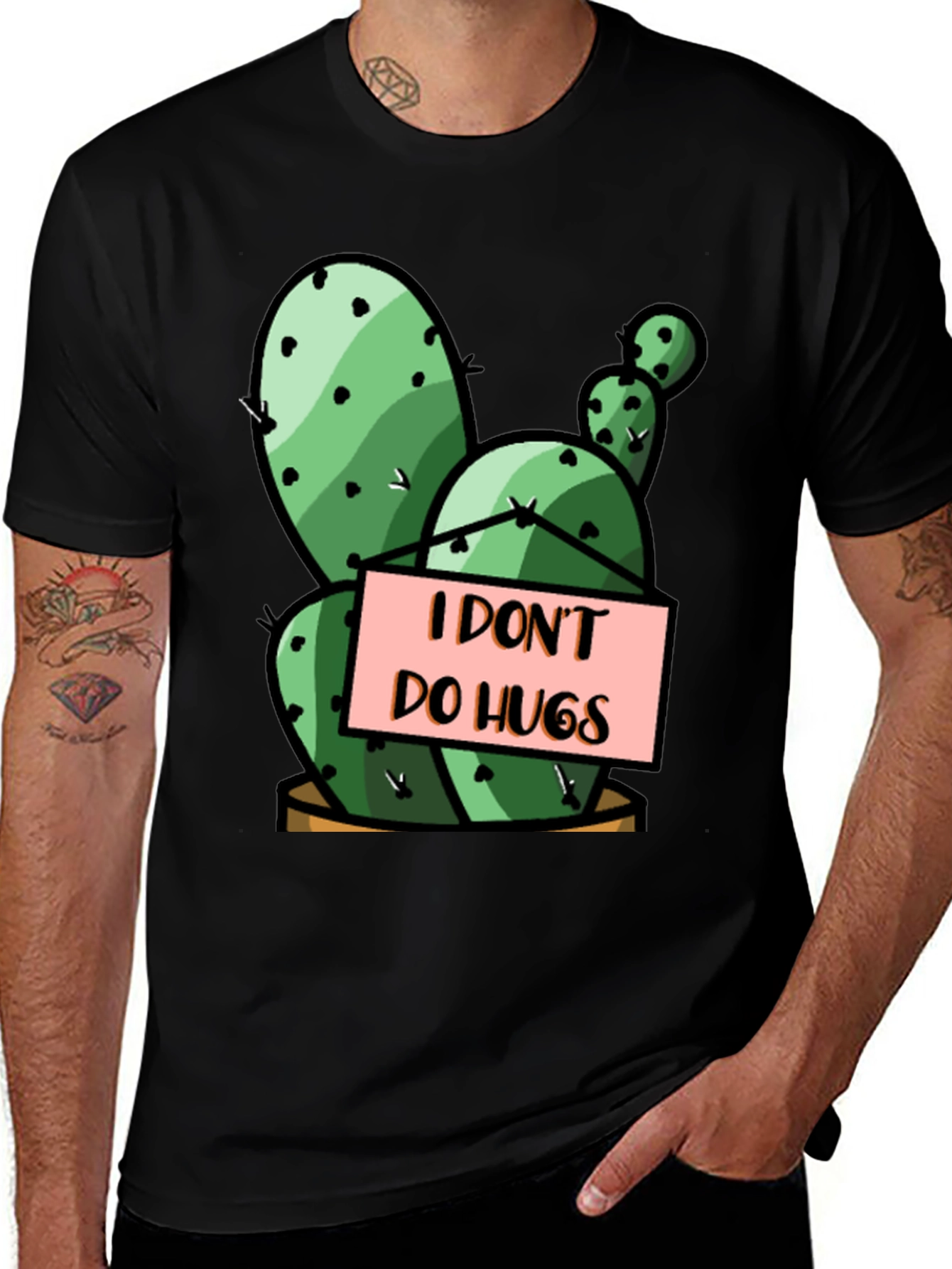 I Dont Do Hugs Cactus T-Shirt Funny Introvert Tee