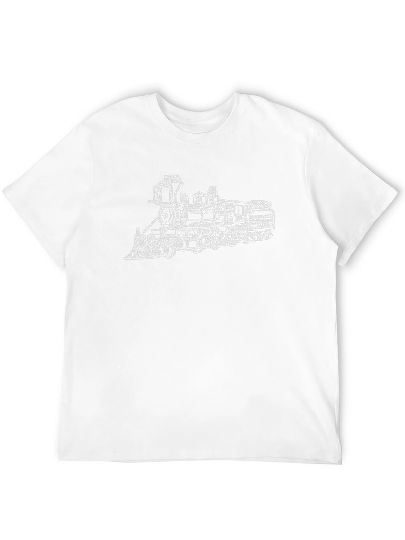 Train Sketch Graphic Tee - Black Cotton T-Shirt
