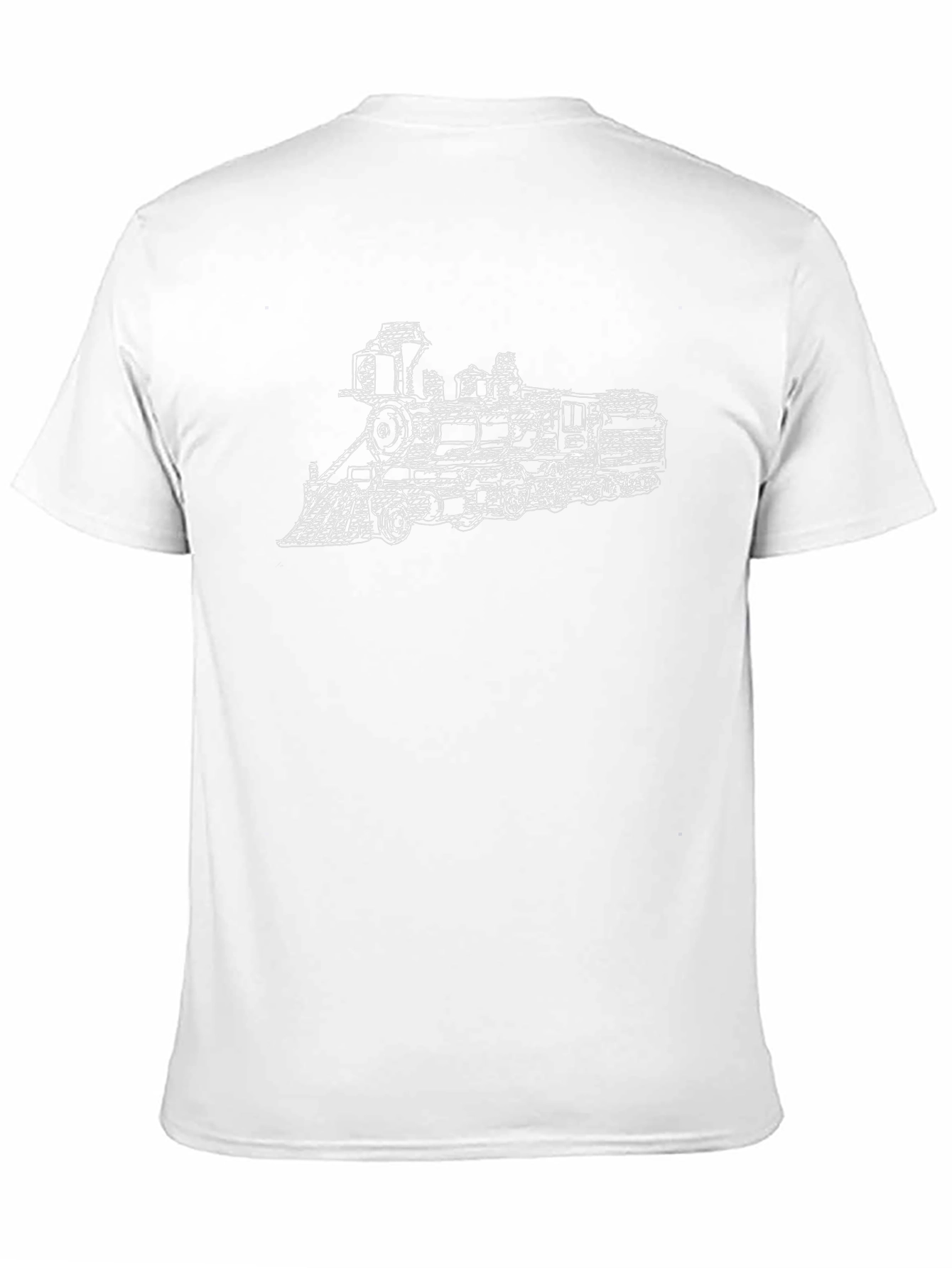 Train Sketch Graphic Tee - Black Cotton T-Shirt