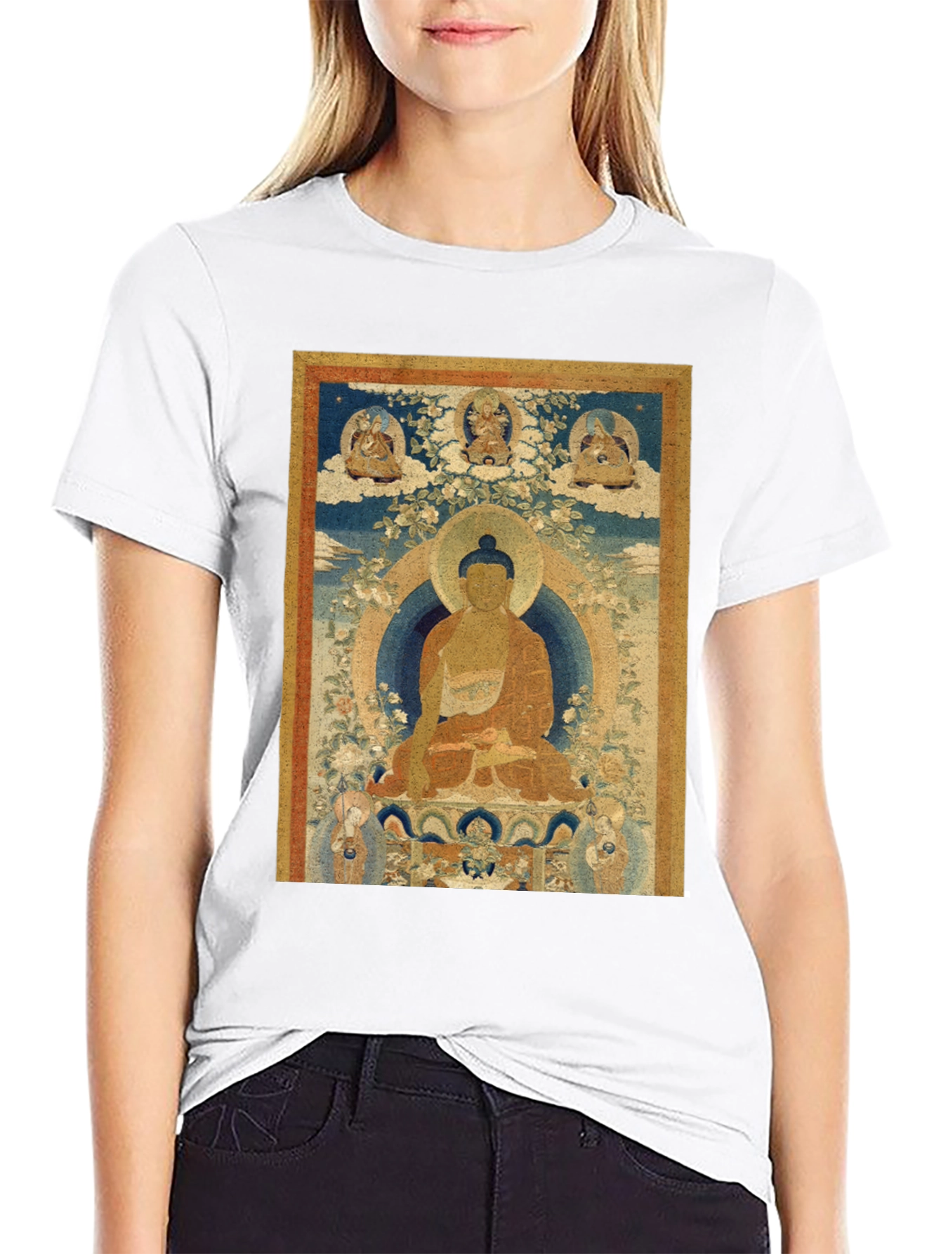 Buddha Art Print Black T-Shirt