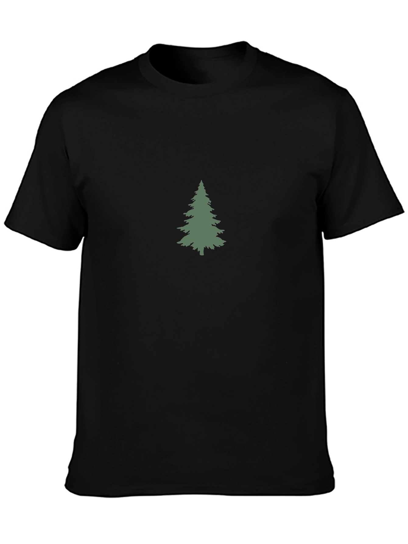 Evergreen Tree Graphic T-Shirt - Black