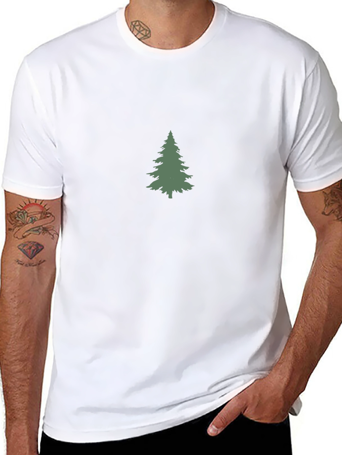 Evergreen Tree Graphic T-Shirt - Black