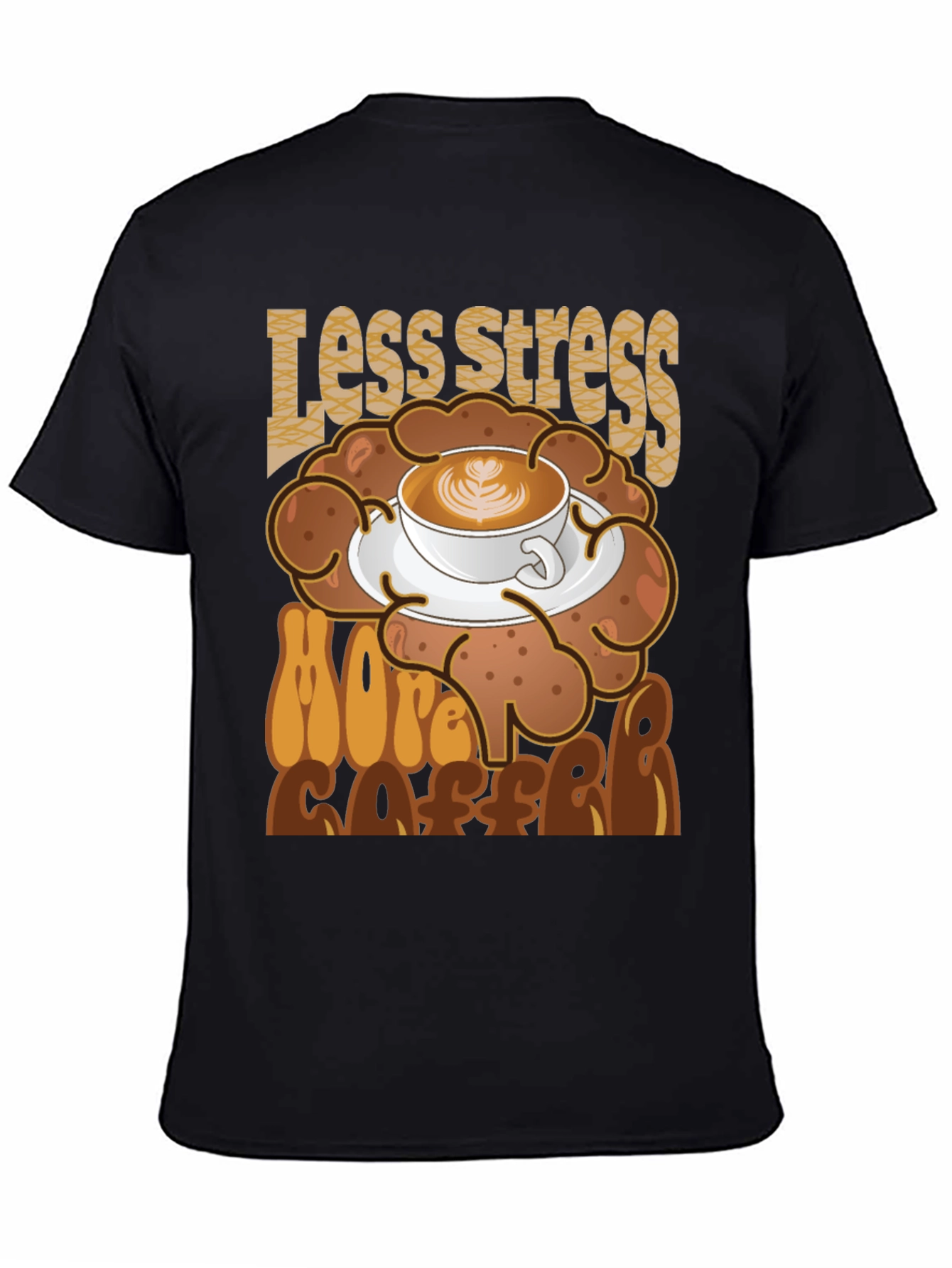Less Stress More Coffee Graphic Tee - Black