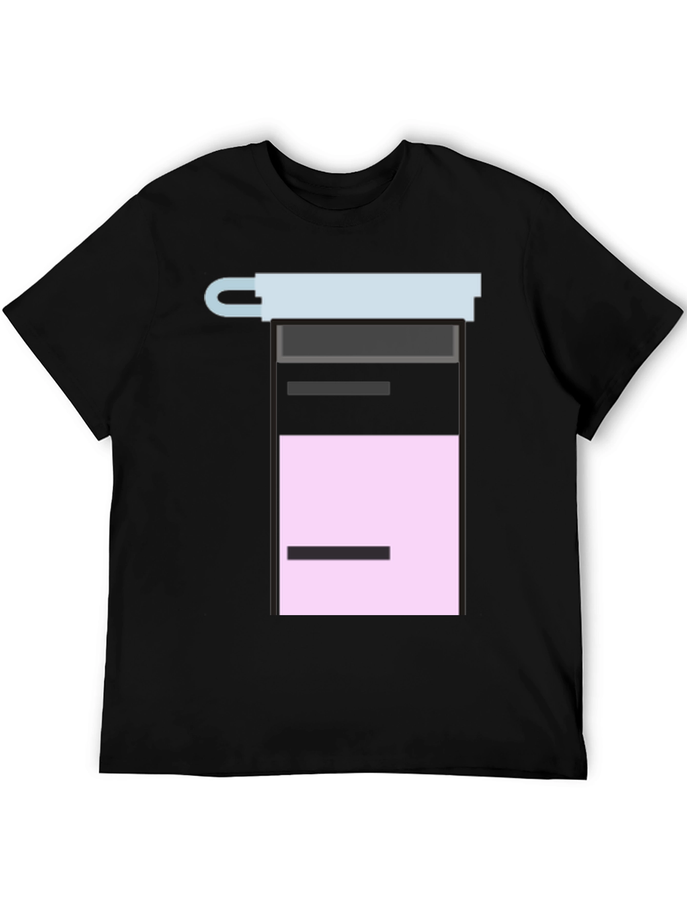 Geometric Graphic Tee - Black Cotton Blend Shirt