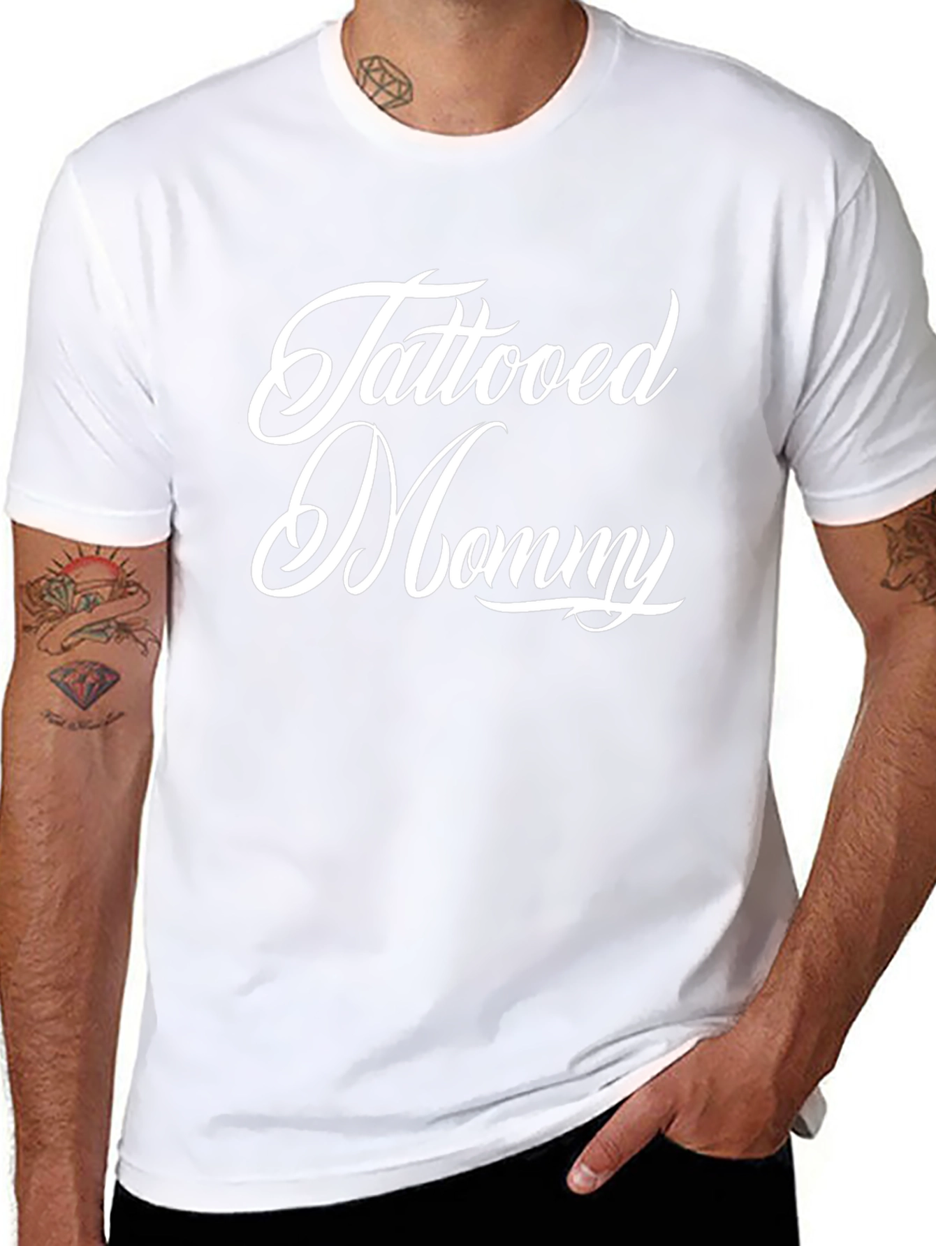 Tattooed Mommy Graphic Tee - Black Cotton T-Shirt