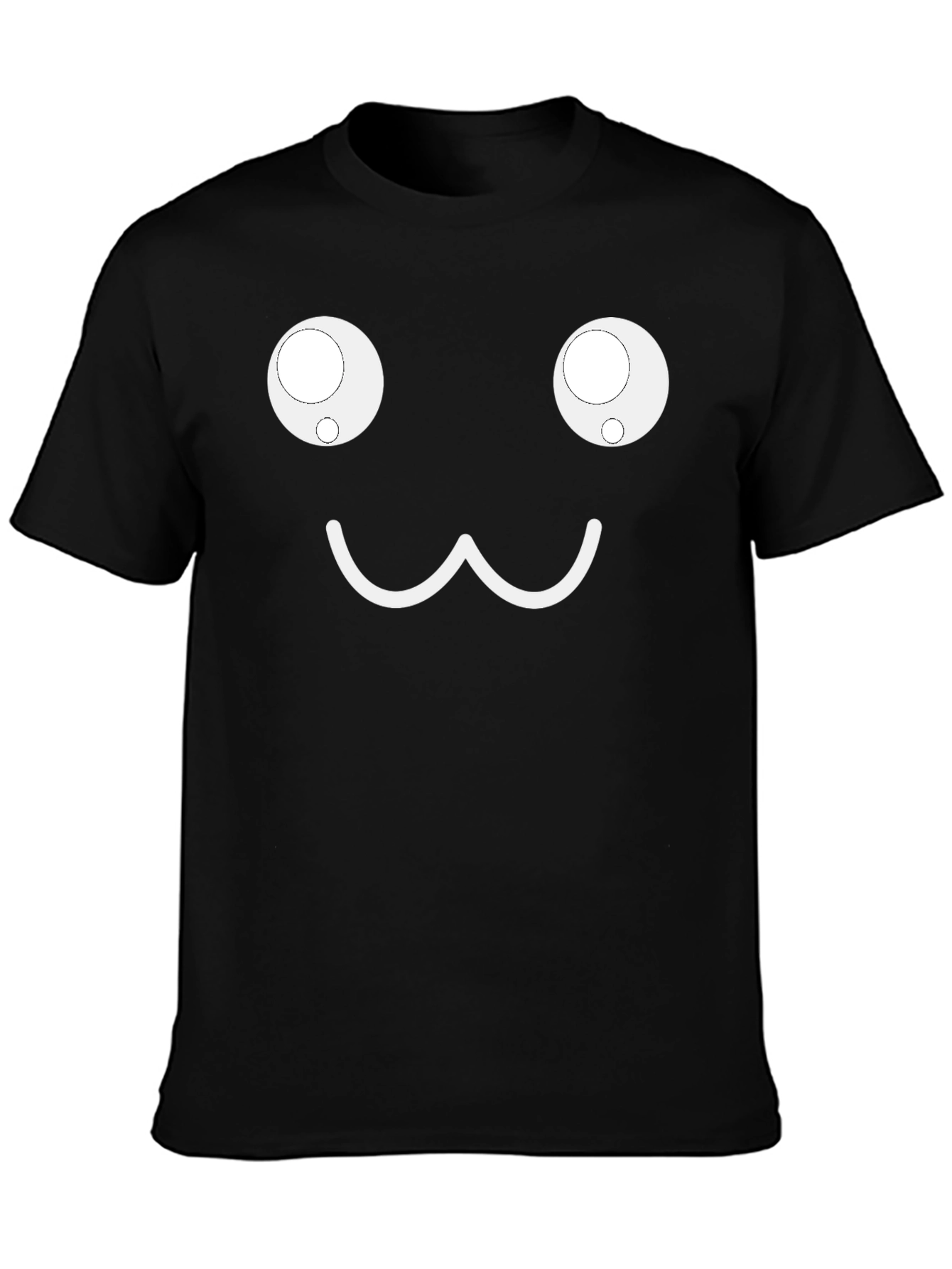 Funny Kawaii Face Black T-Shirt
