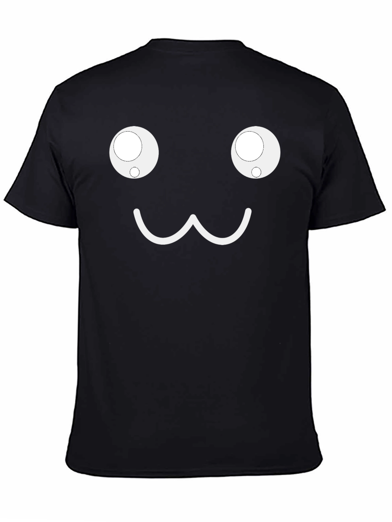 Funny Kawaii Face Black T-Shirt