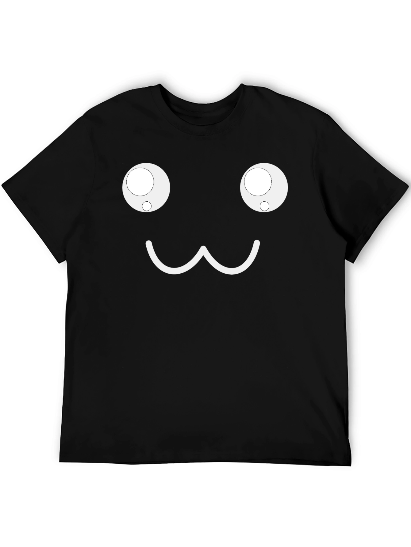 Funny Kawaii Face Black T-Shirt