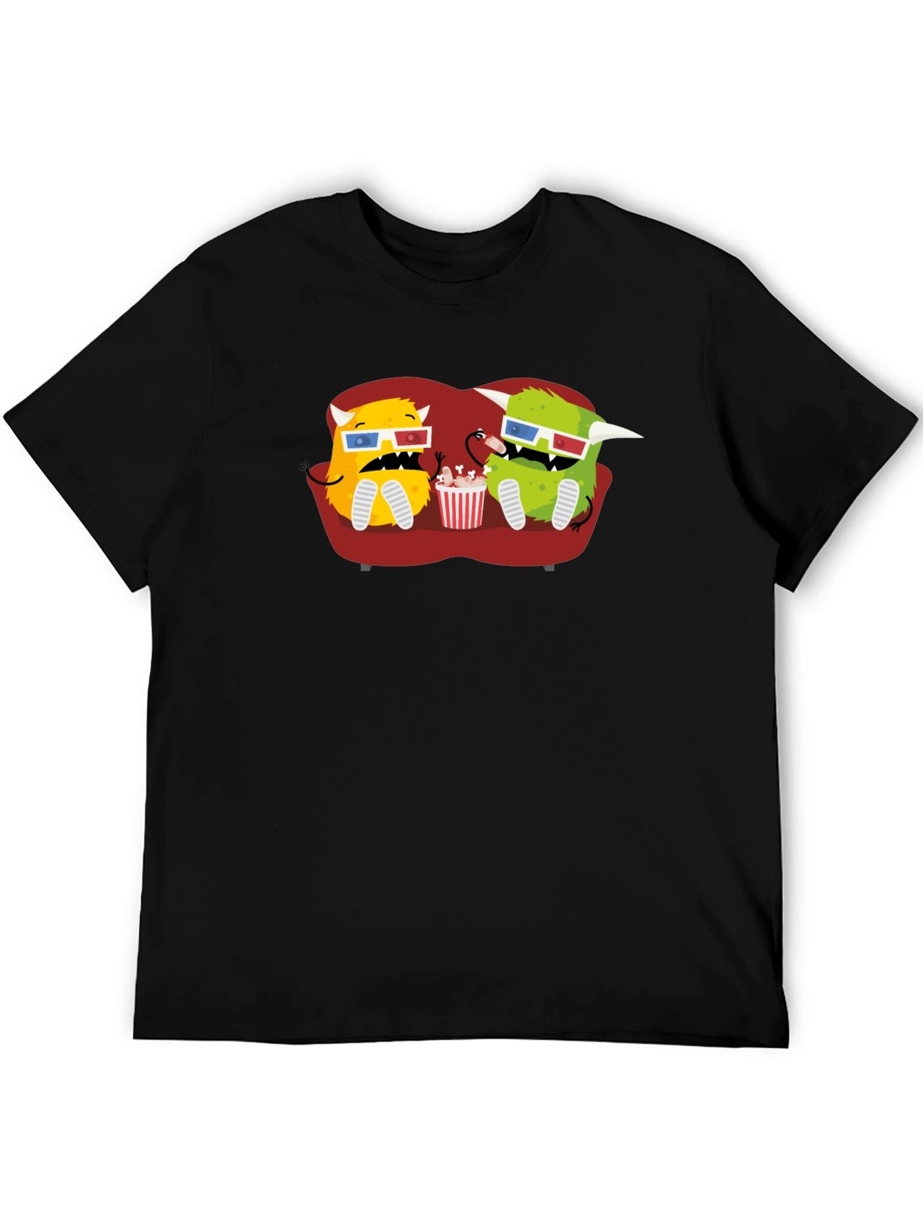 Monster Movie Night Black T-Shirt
