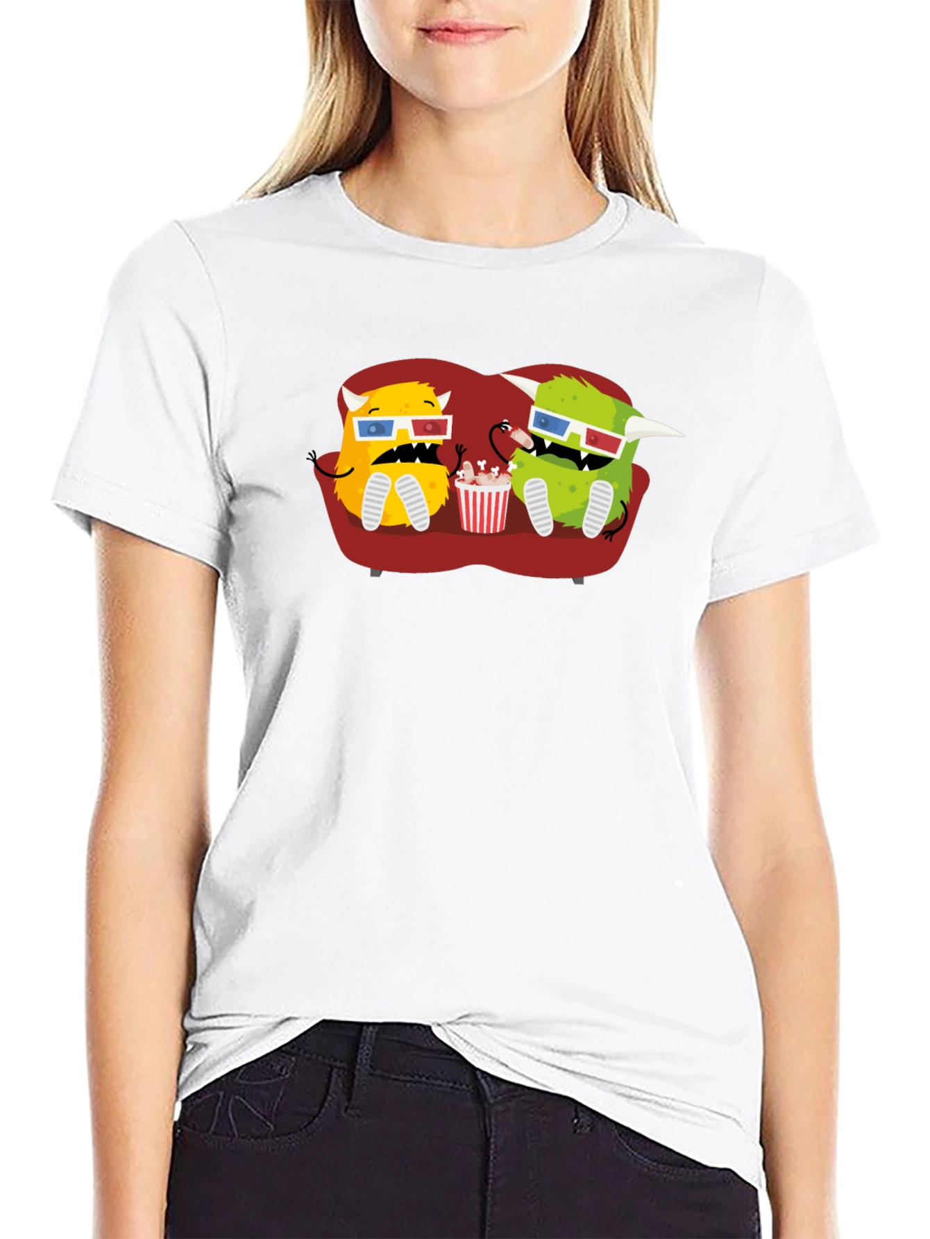 Monster Movie Night Black T-Shirt