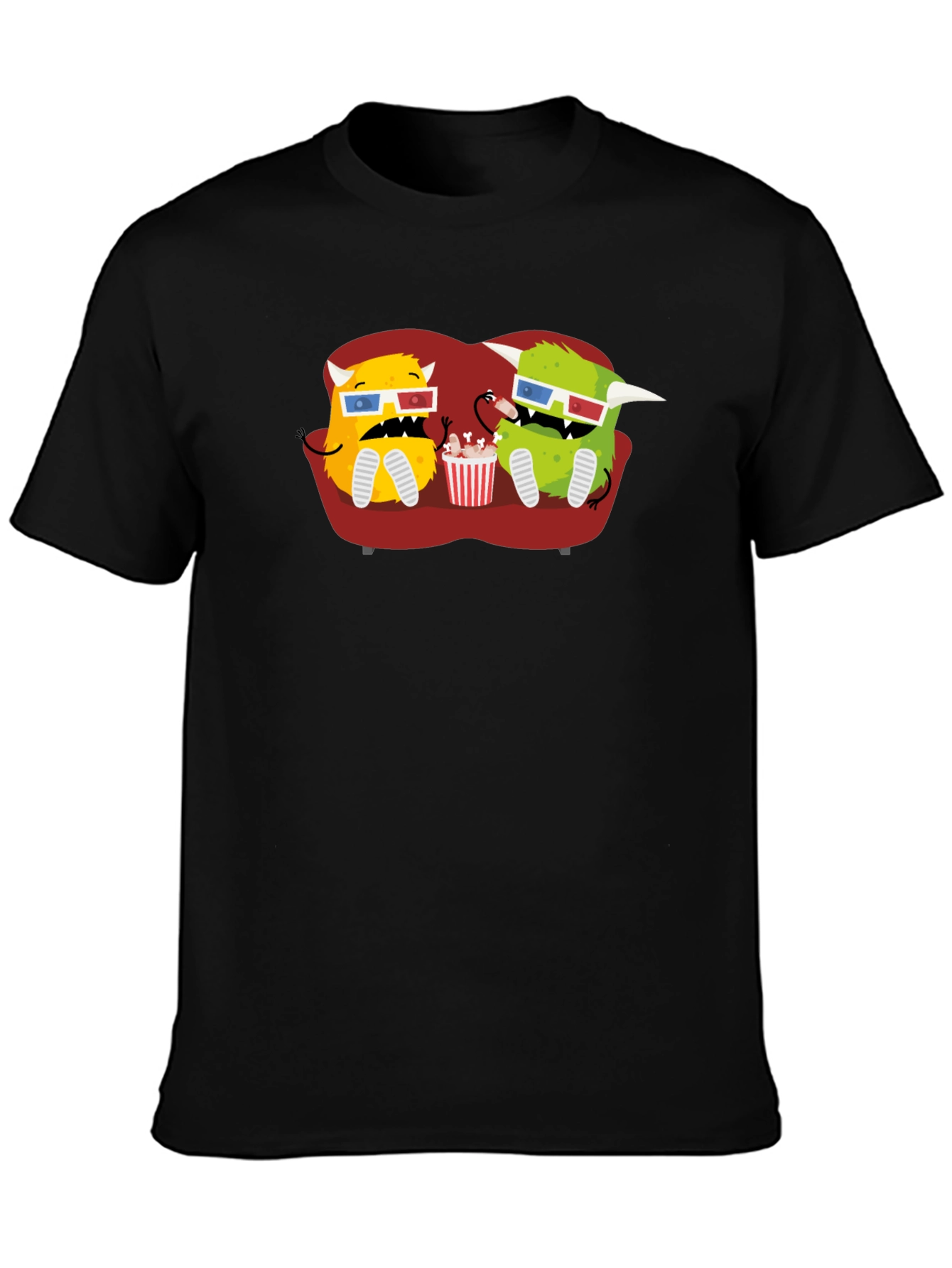Monster Movie Night Black T-Shirt