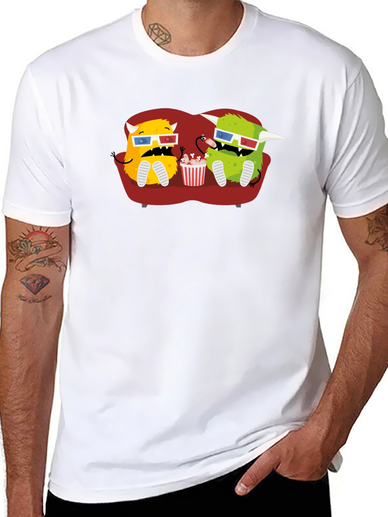 Monster Movie Night Black T-Shirt