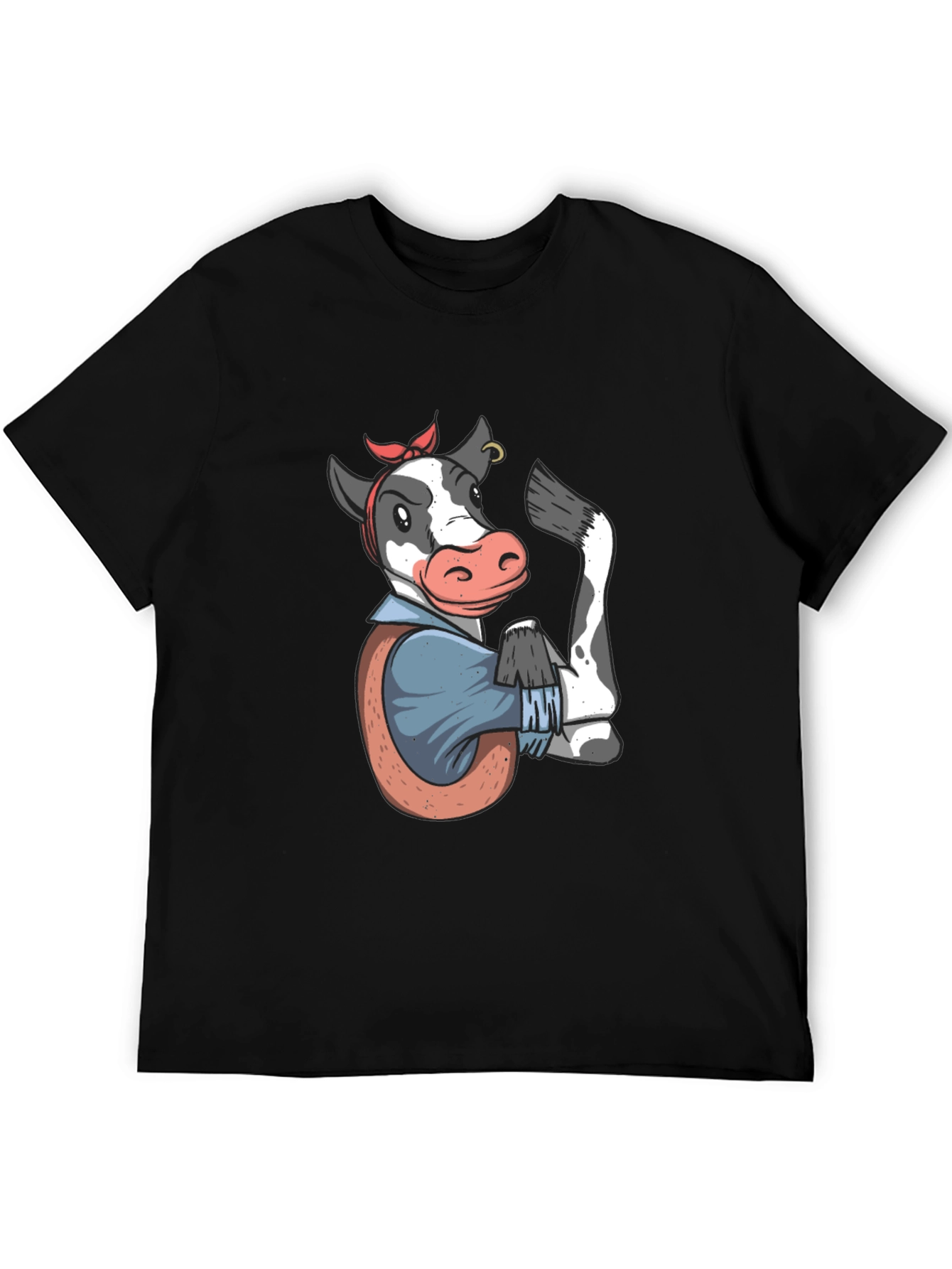 We Can Do It Cow T-Shirt - Black