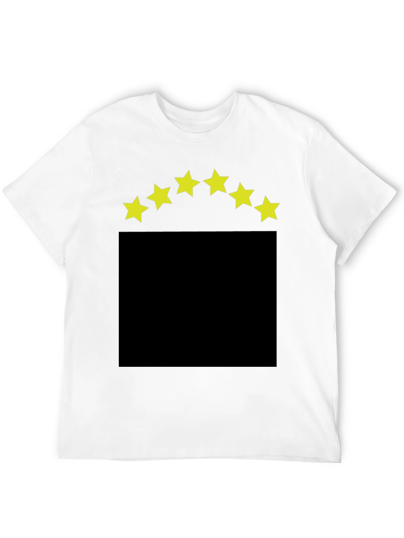 Black T-Shirt with Yellow Star Design