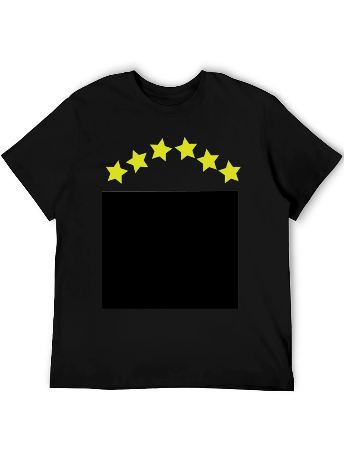 Black T-Shirt with Yellow Star Design