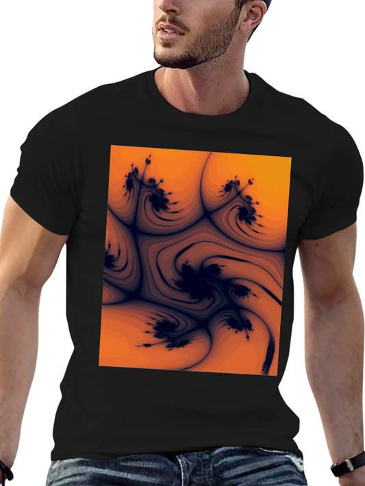 Abstract Art Graphic Tee - Black