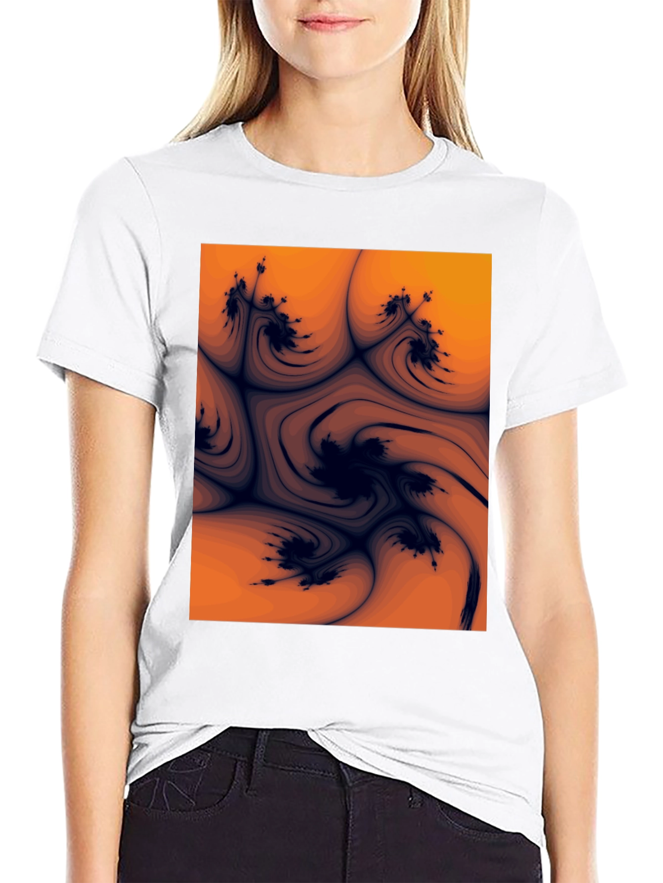 Abstract Art Graphic Tee - Black