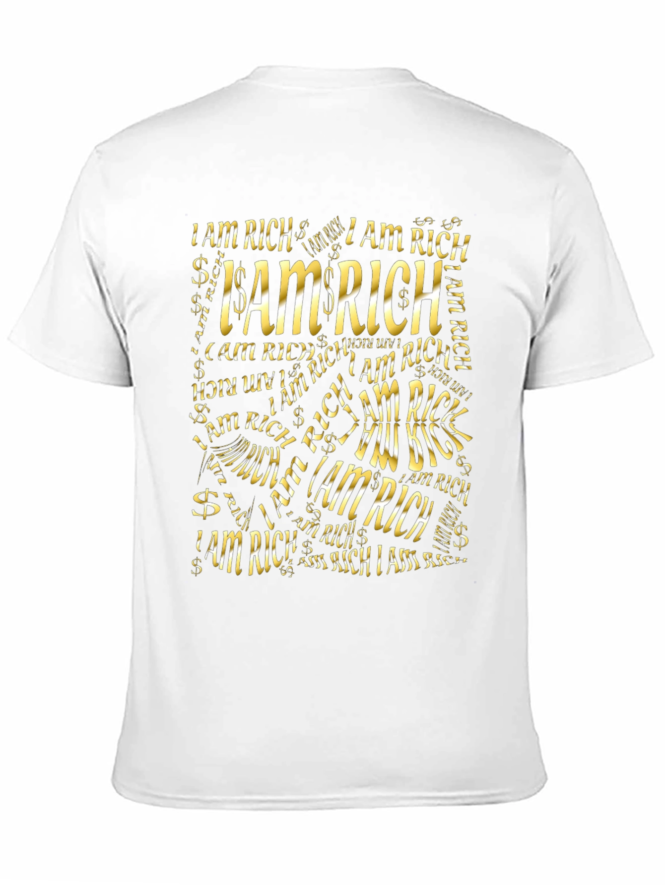 I Am Rich Graphic Print Black T-Shirt