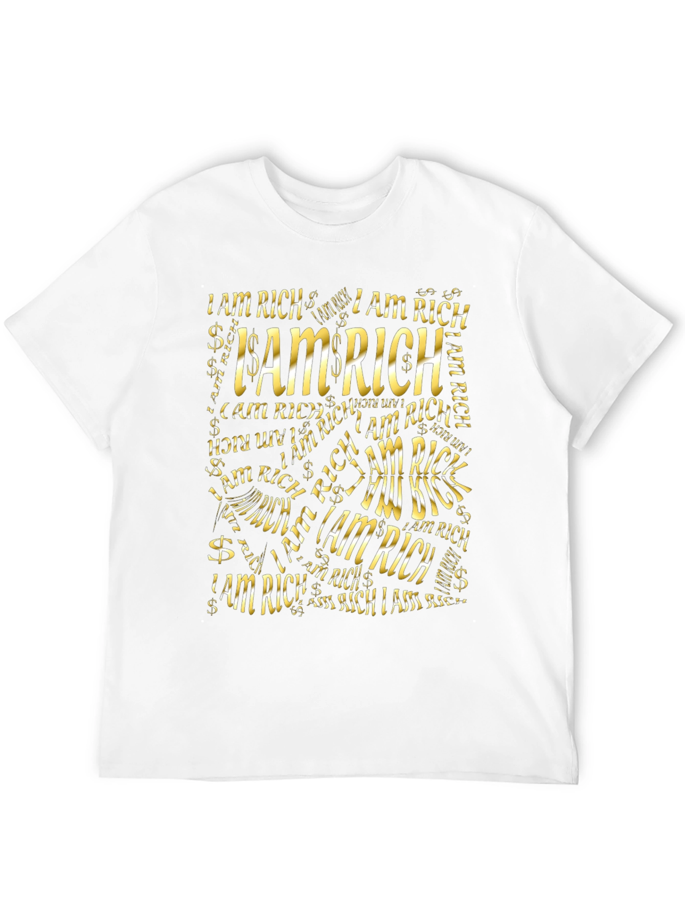 I Am Rich Graphic Print Black T-Shirt