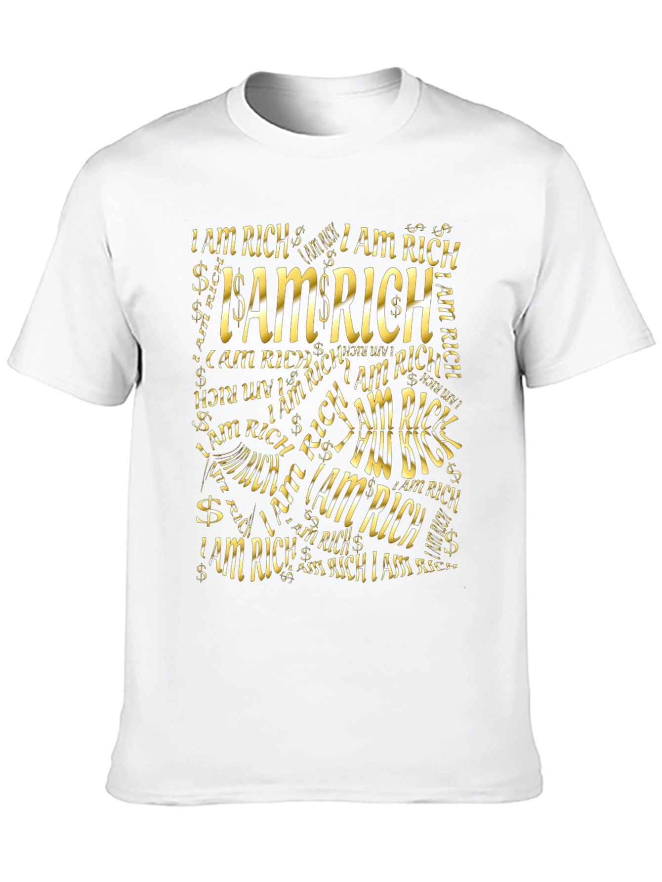I Am Rich Graphic Print Black T-Shirt