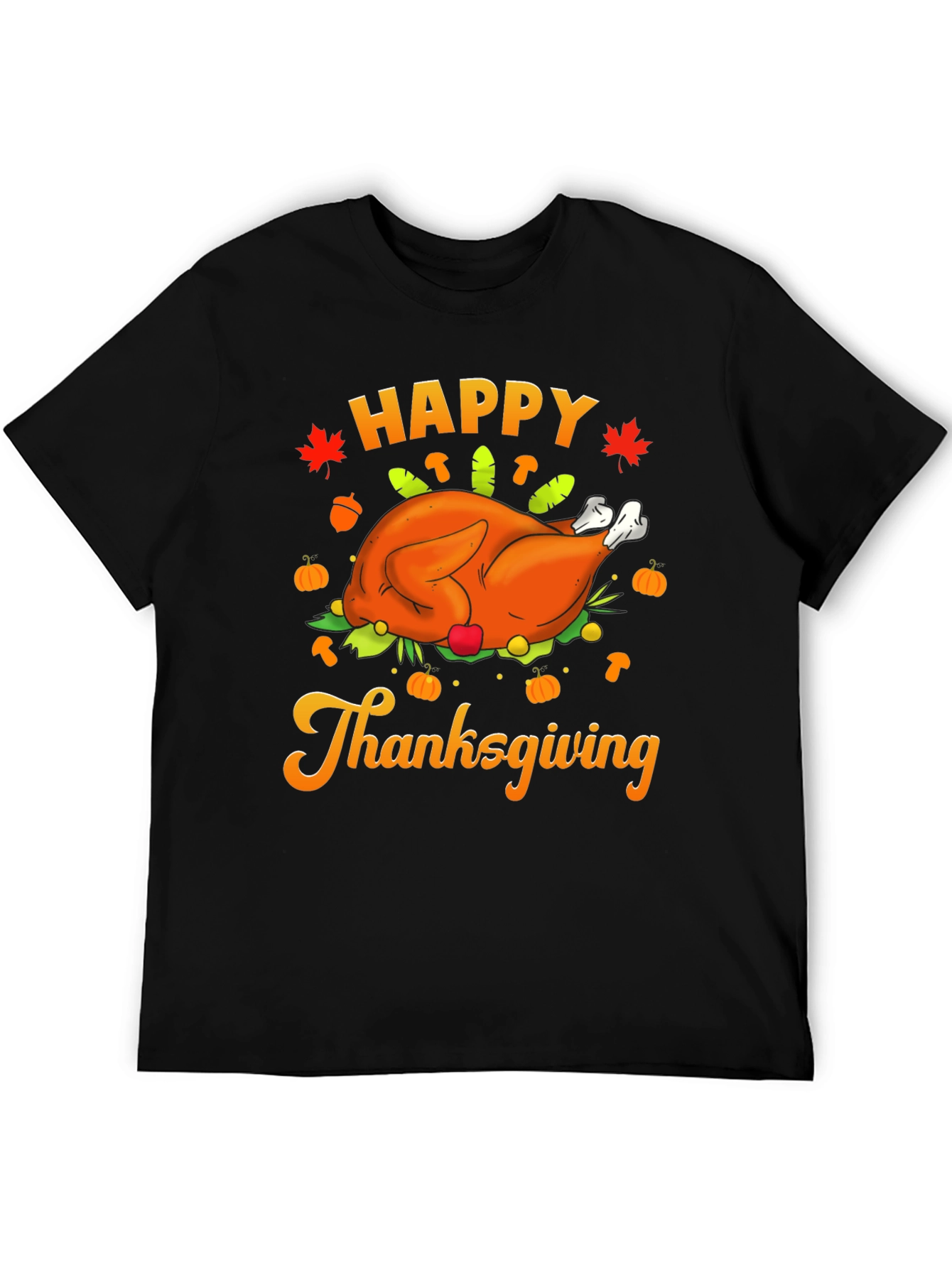 Happy Thanksgiving Turkey Graphic T-Shirt