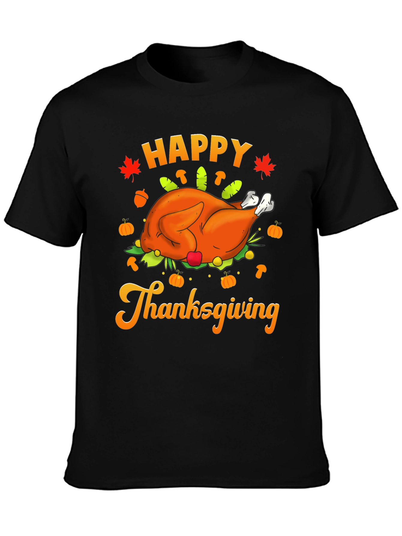 Happy Thanksgiving Turkey Graphic T-Shirt